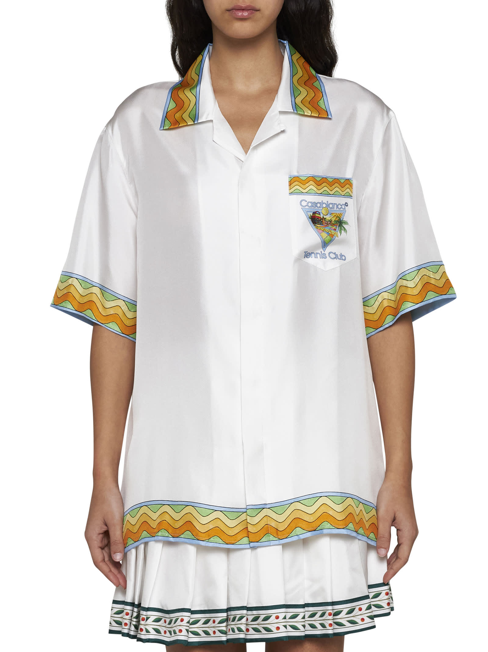 Shop Casablanca Shirt In Afro Cubism Tennis Club