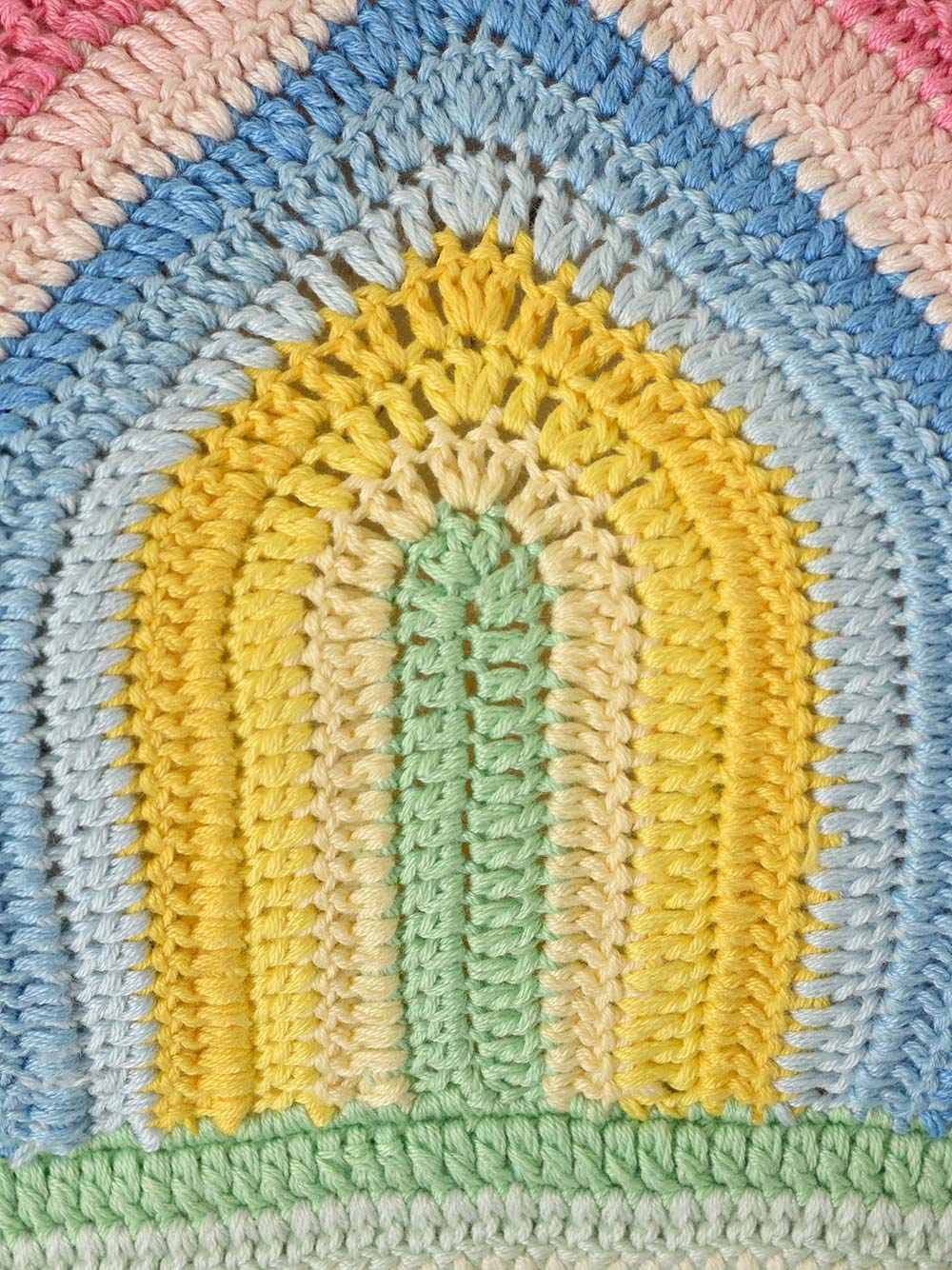 Casablanca Gradient Crochet Arch Knit Halter Top In Multicolore
