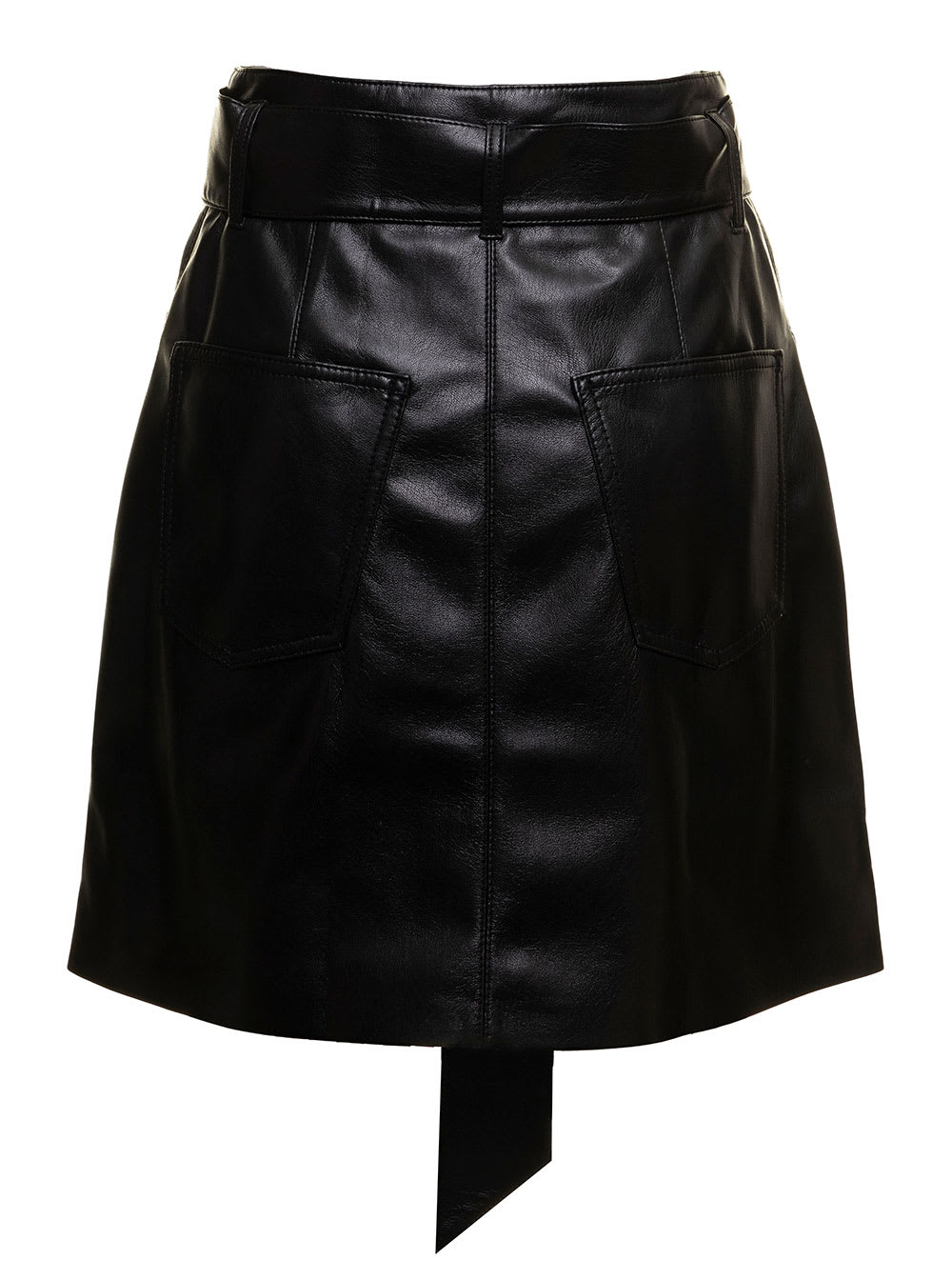 Shop Nanushka Meda Skirt In Vegan Leather Black Woman