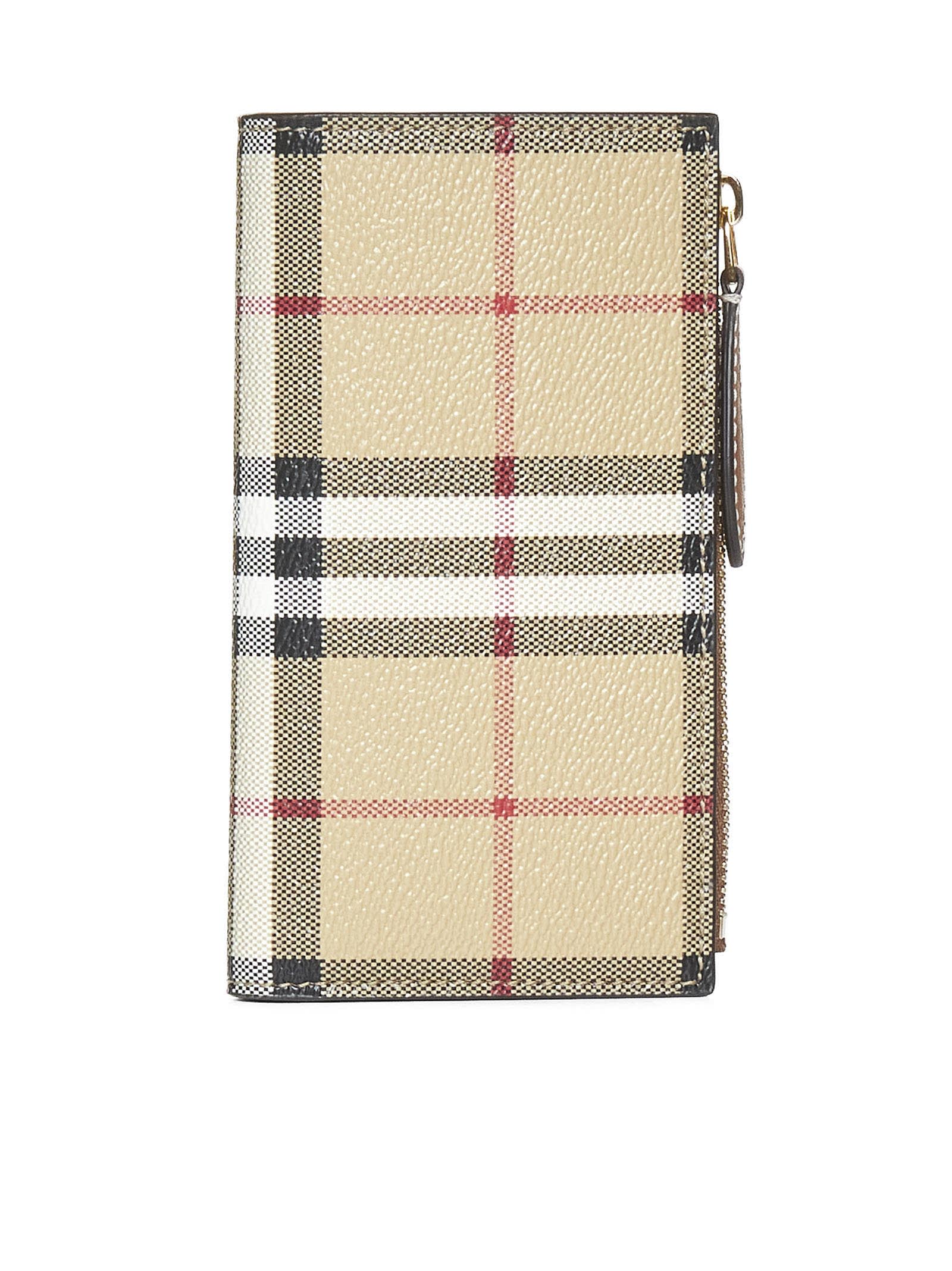 Burberry Check Pattern Zip-up Wallet