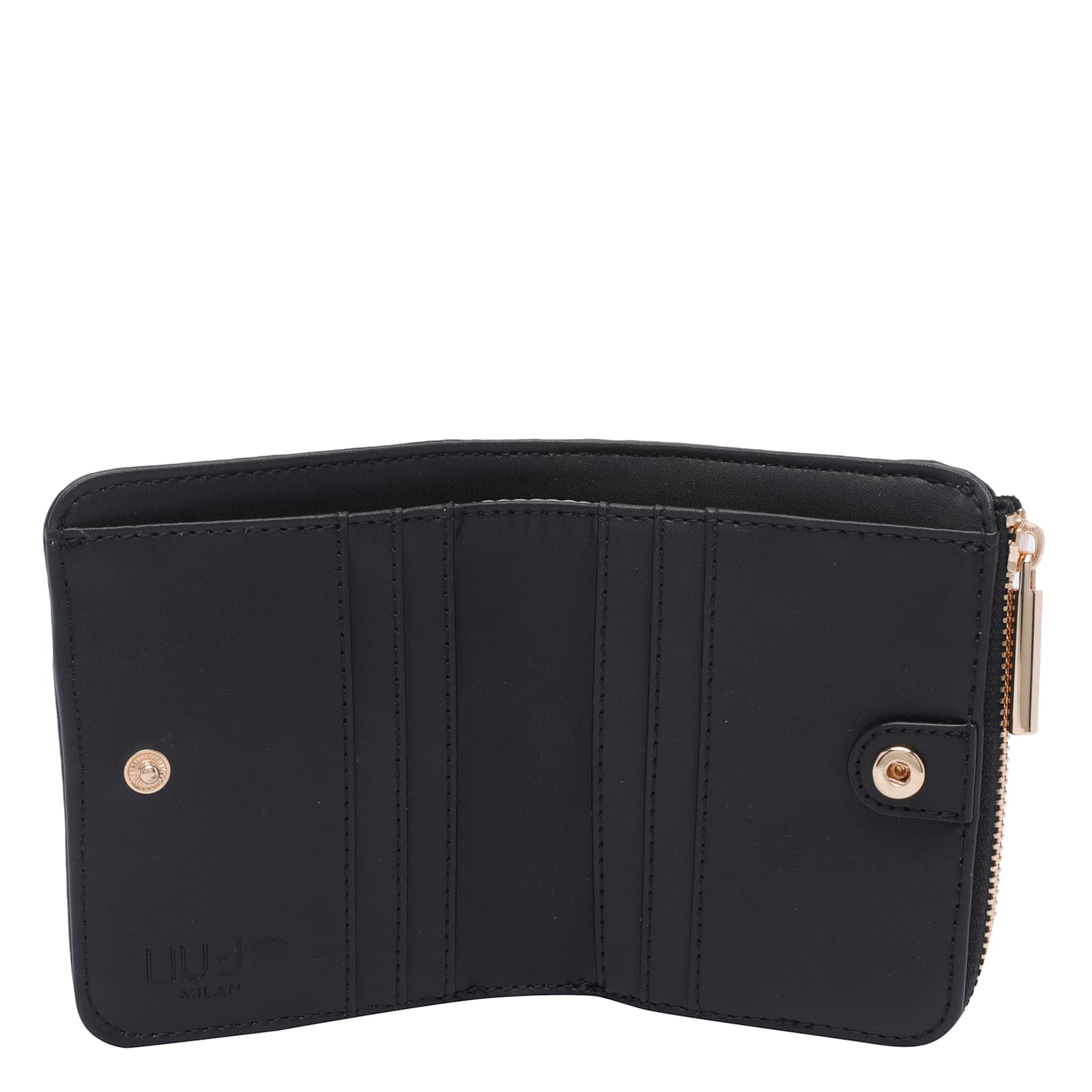Liu •jo Black Wallet In Faux Leather With Zip In Black
