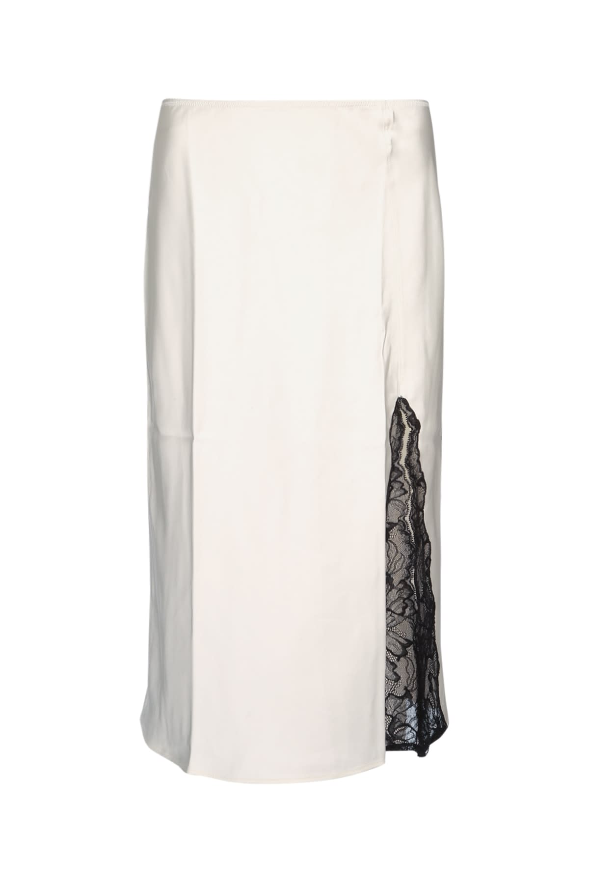 Calvin Klein Lace Detail Skirt Side Slit In White