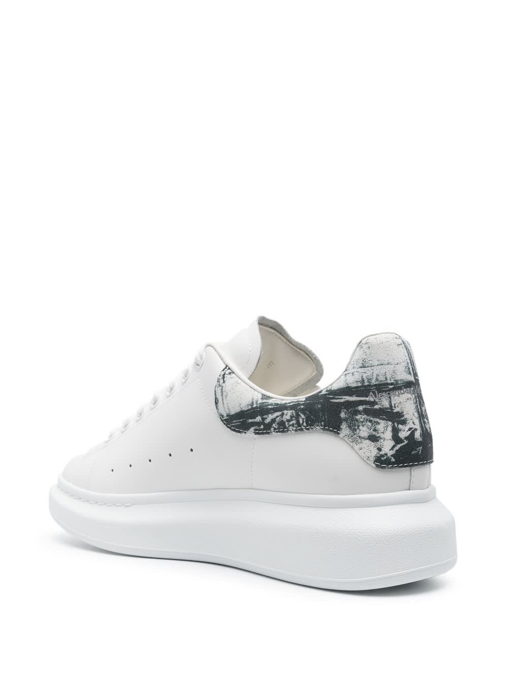 Shop Alexander Mcqueen White Oversized Sneakers With Fold Print