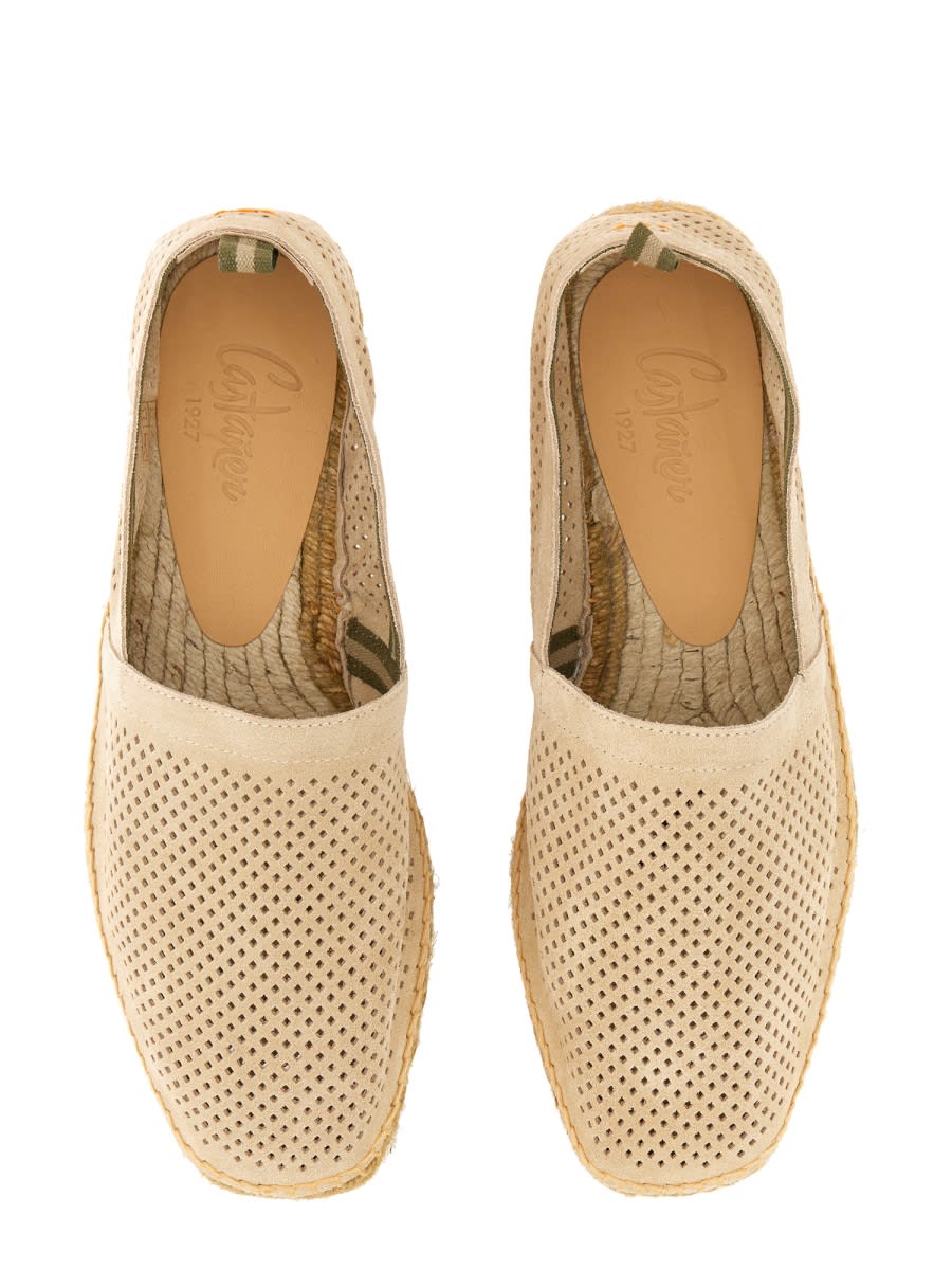 Castaã±er Pablo Round Toe Perforated Espadrille In Neutral