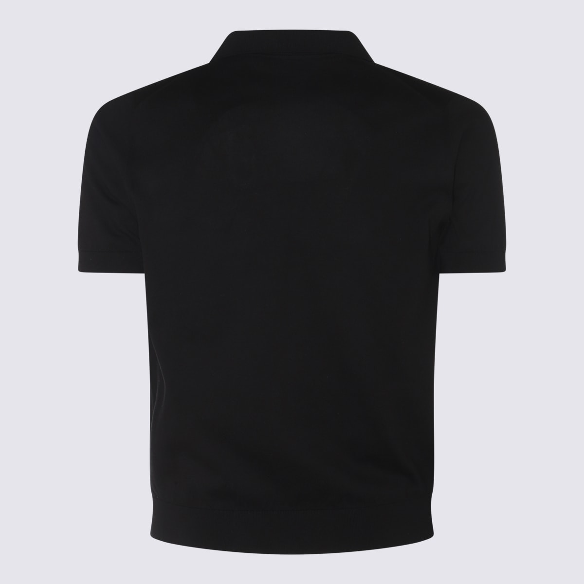 Shop Piacenza Cashmere Black Cotton Polo Shirt