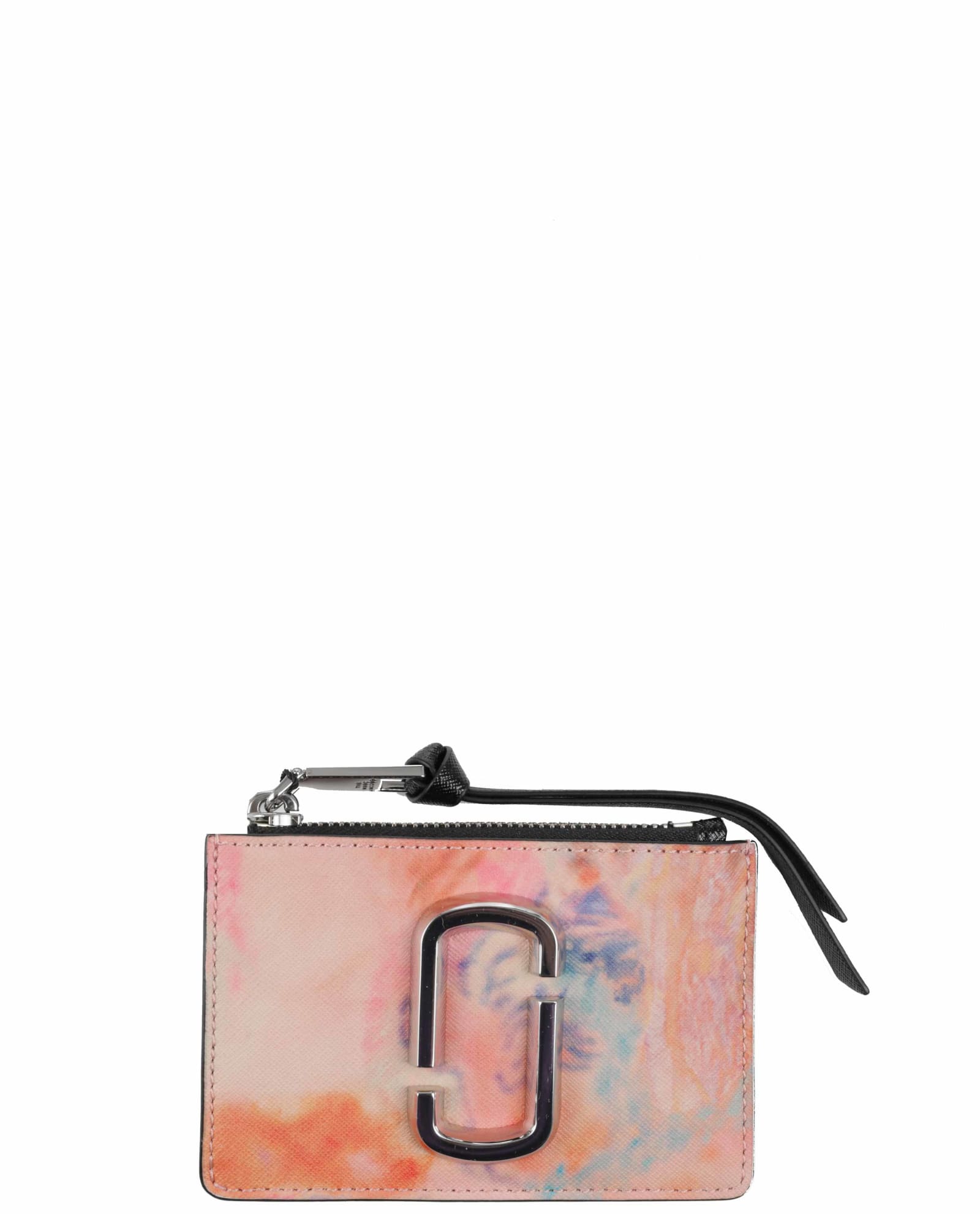 Marc Jacobs Pink Watercolor Top Zip Wallet