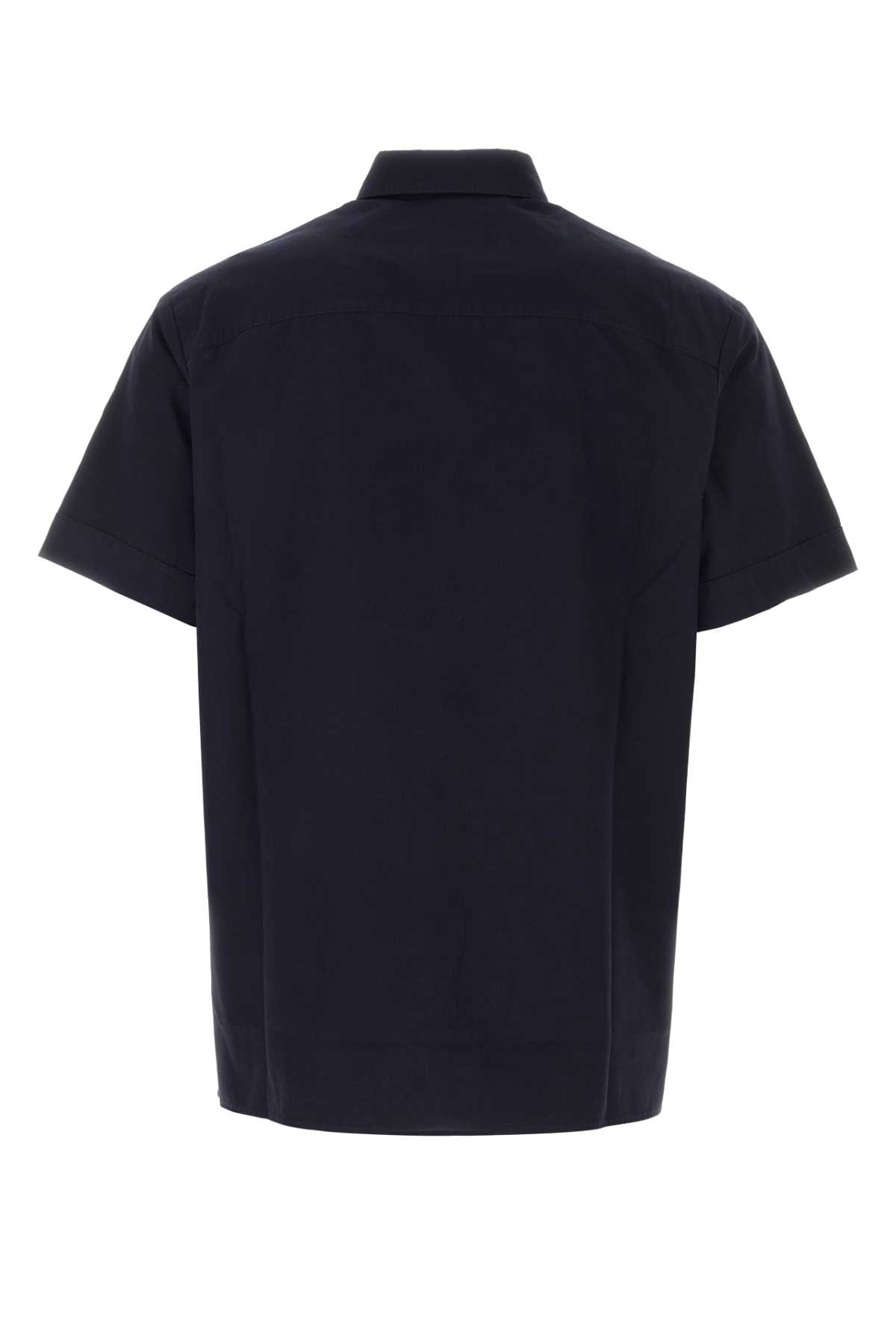 Shop Apc Dark Blue Poplin Ross Shirt In Darknavy