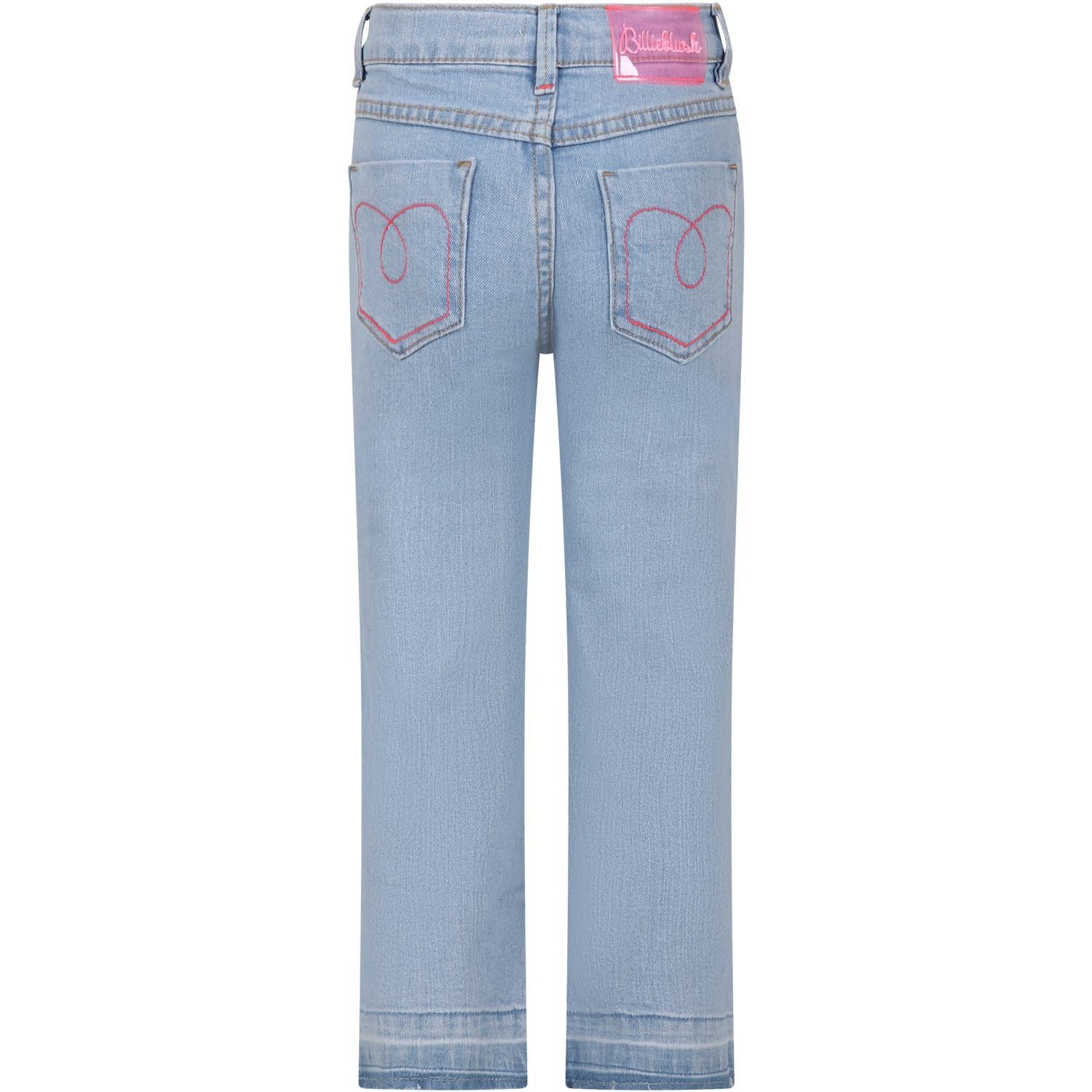 Billieblush Denim Jeans For Girl With Sequin Patches In Denim