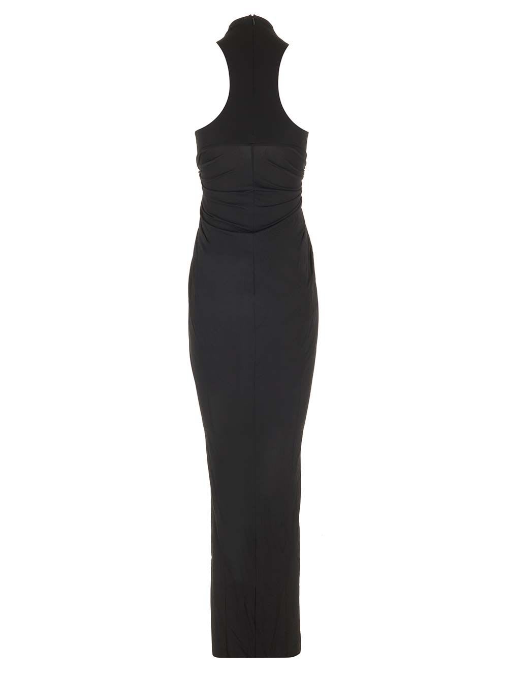 Shop Alaïa Draped Dress In Black