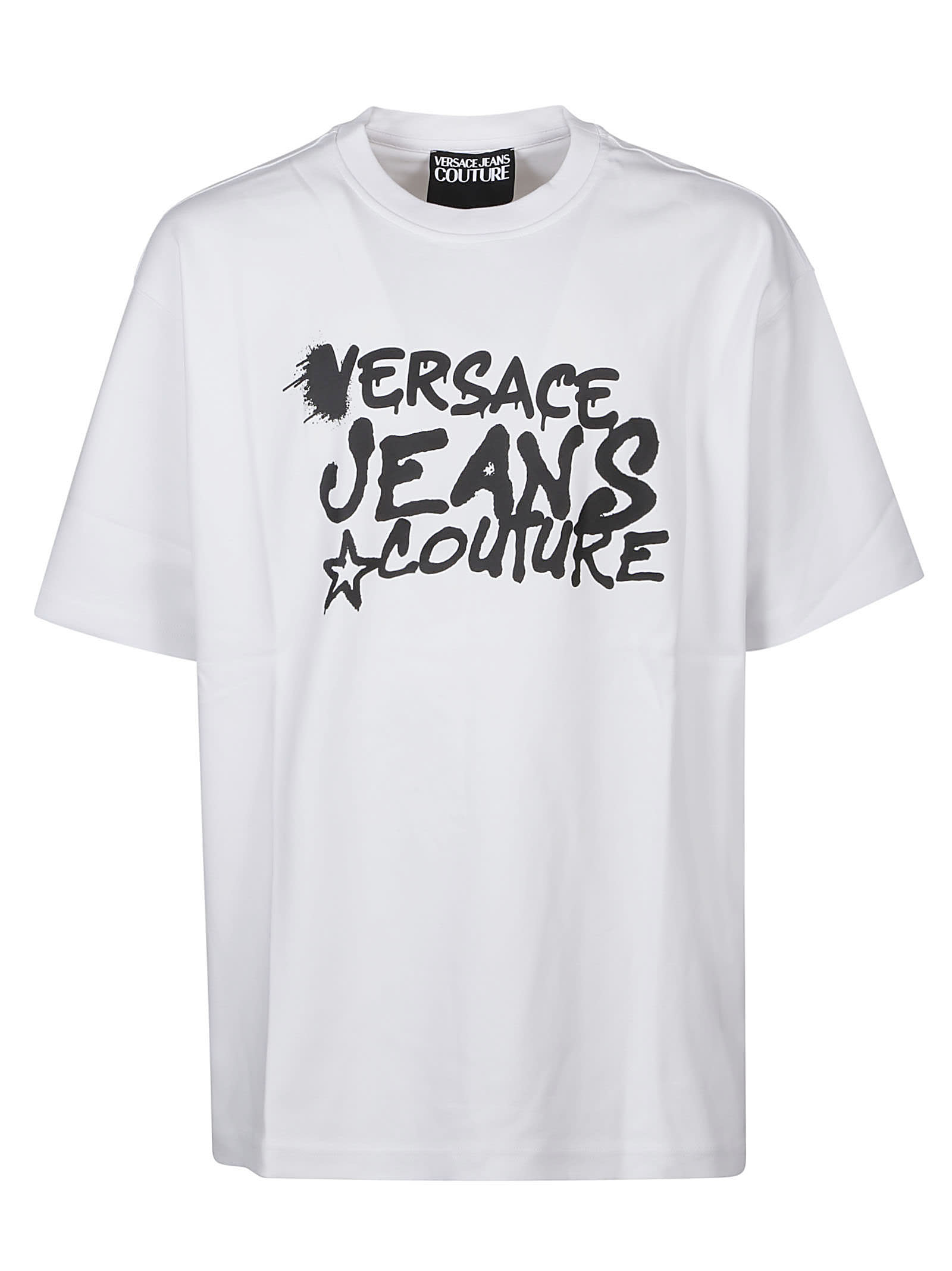 VERSACE JEANS COUTURE LOGO DRIPPING T-SHIRT