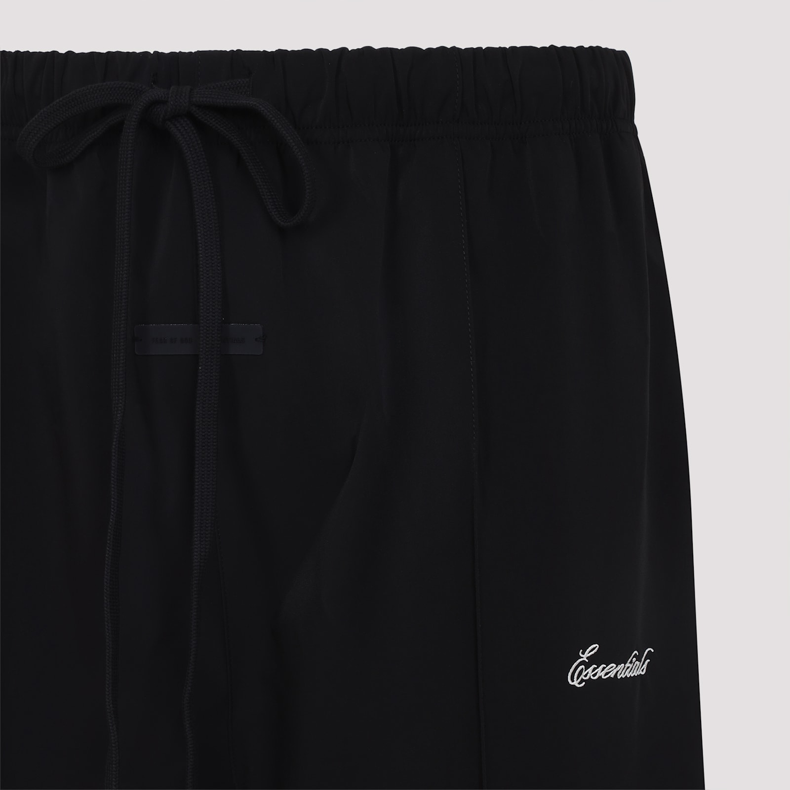 Fear Of God Jet Black Sporty Nylon Relaxed Track Pant In Black
