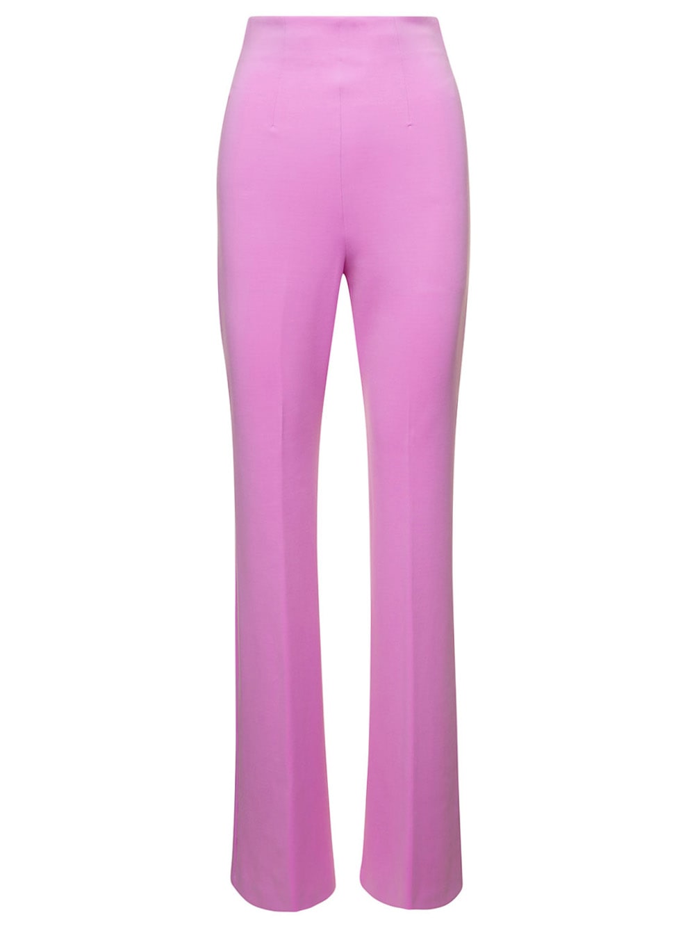 Sportmax Pepper Pink Slightly Flared Pants With Invisible Zip In Stretch Polyamide Woman