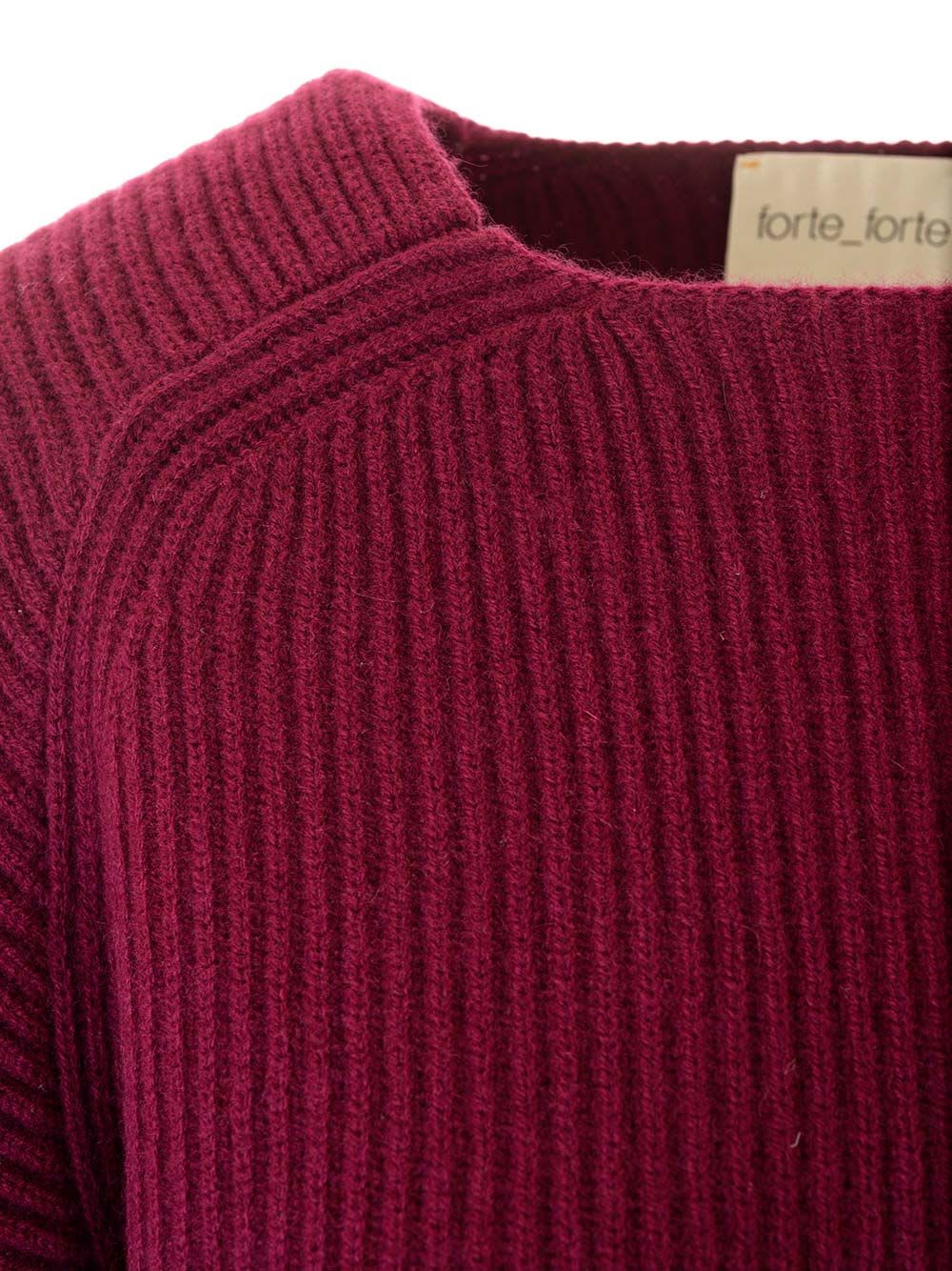 Shop Forte Forte Ribbed Sweater In Bordeaux