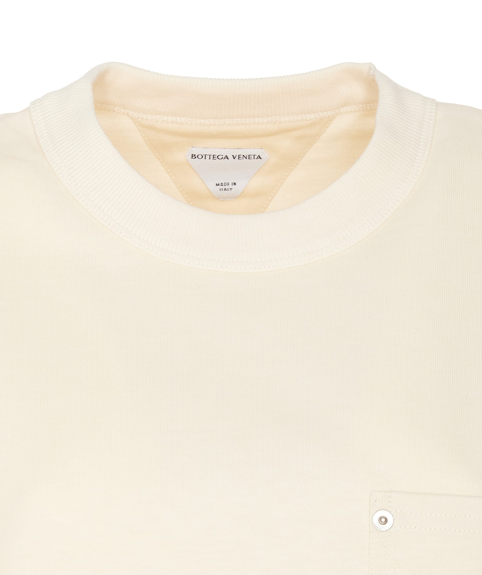 Shop Bottega Veneta Cropped T-shirt With V-pocket In White