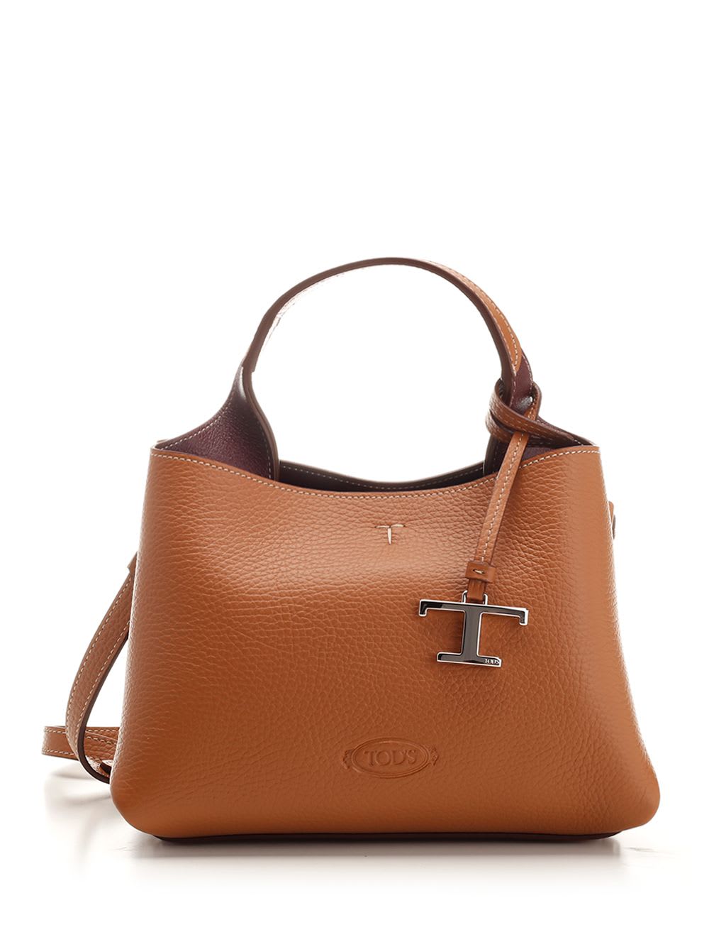 Shop Tod's T Timeless Micro Handbag In Beige