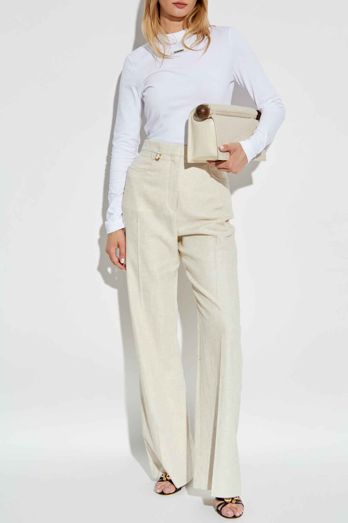 Jacquemus The Gros Grain Long-sleeved T-shirt In Gray