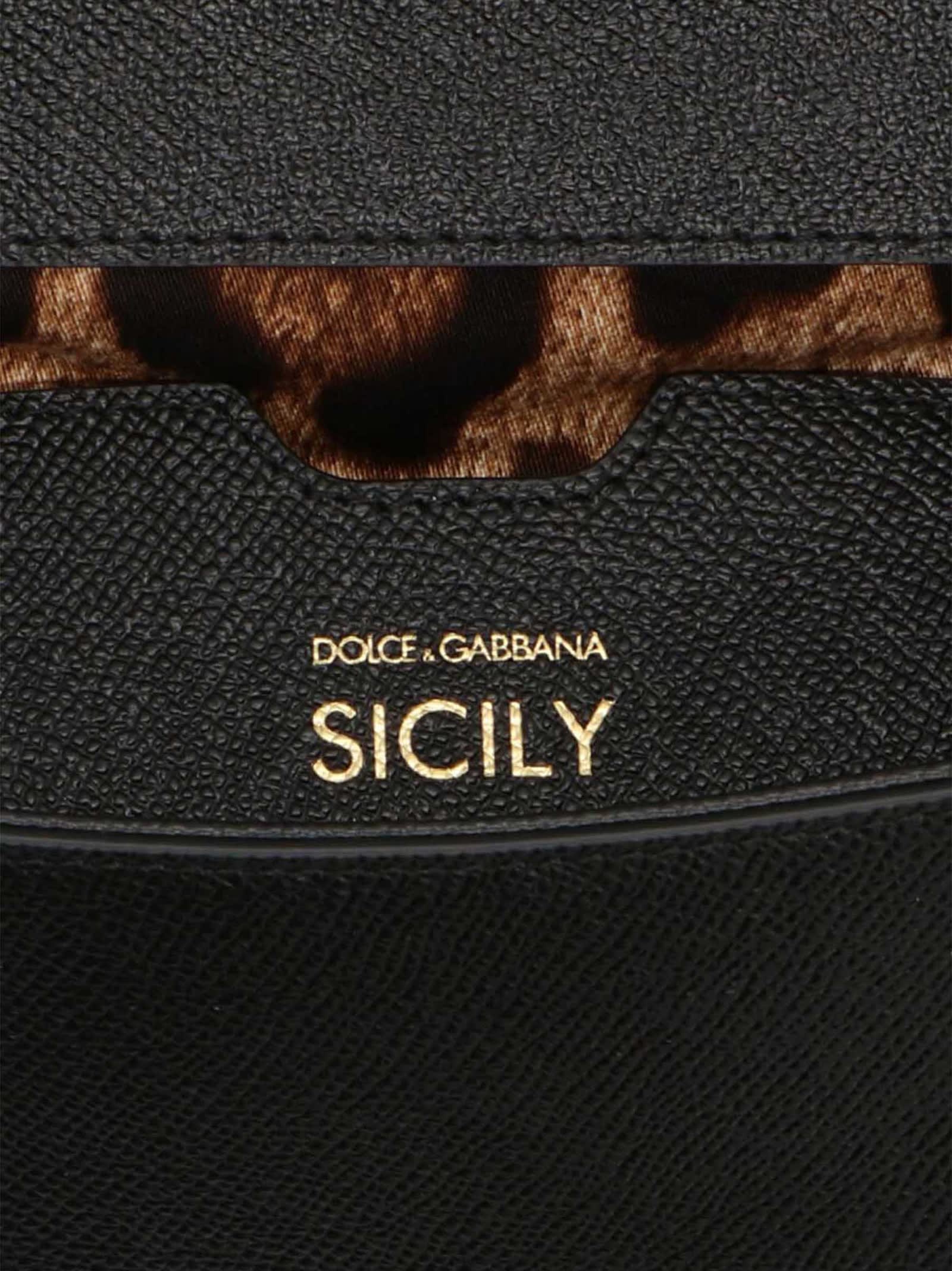 Shop Dolce & Gabbana Sicily Mini Handbag In Black