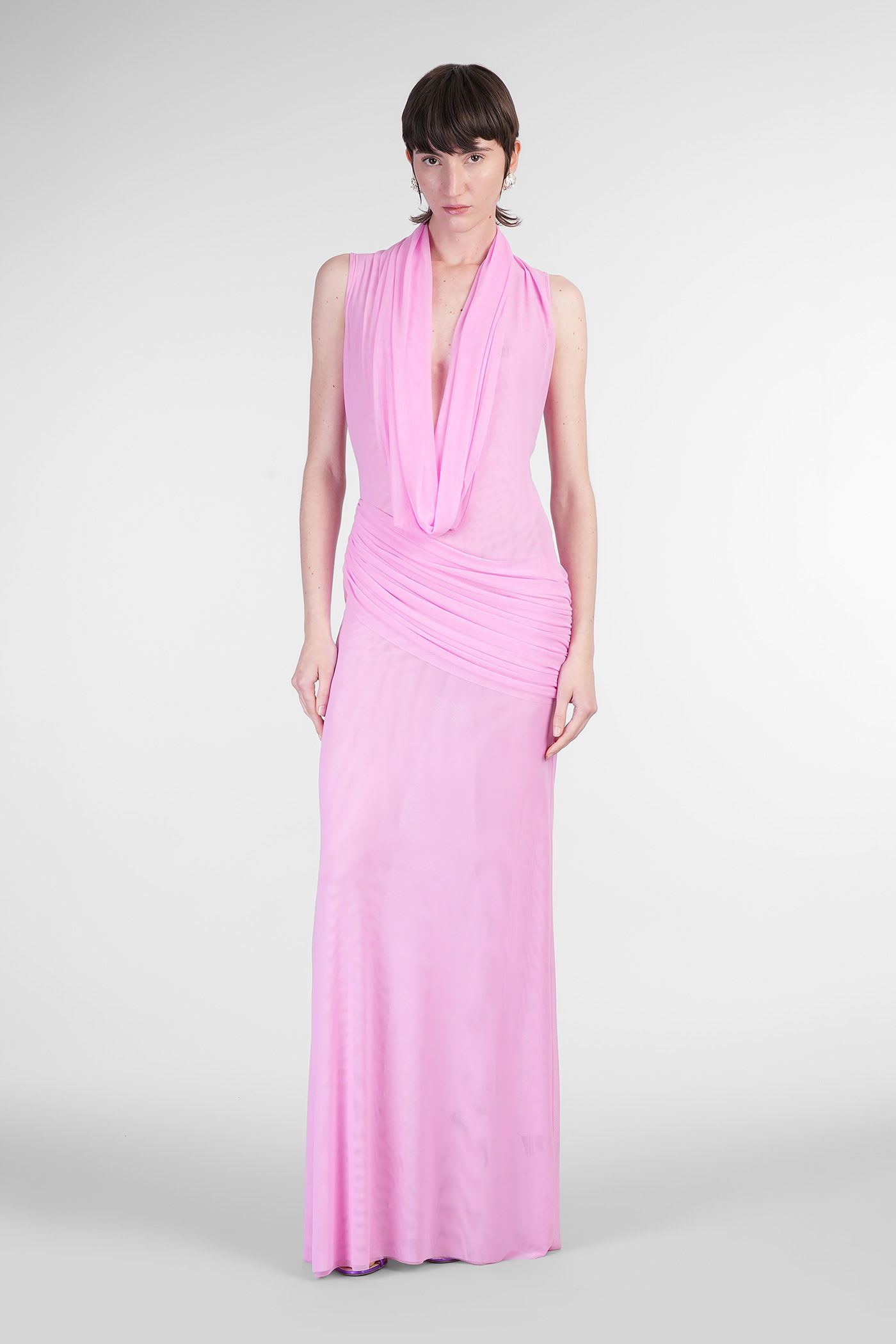 David Koma Semi-sheer Gown In Pink