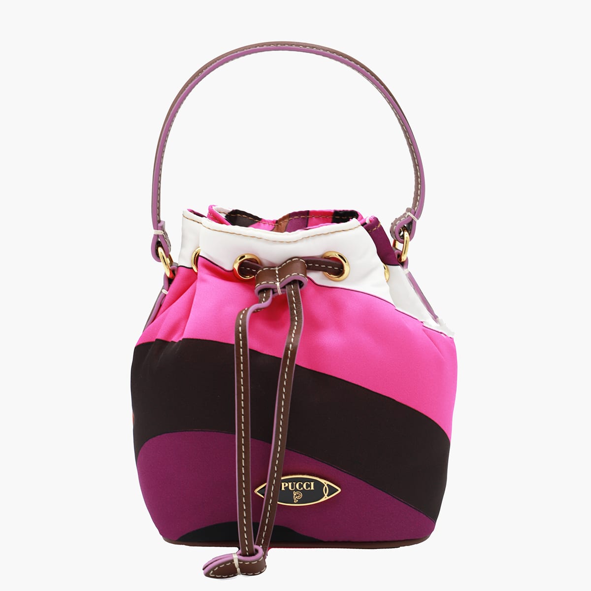 Shop Pucci Pink Multicolor Satchel In Fuxia/marrone