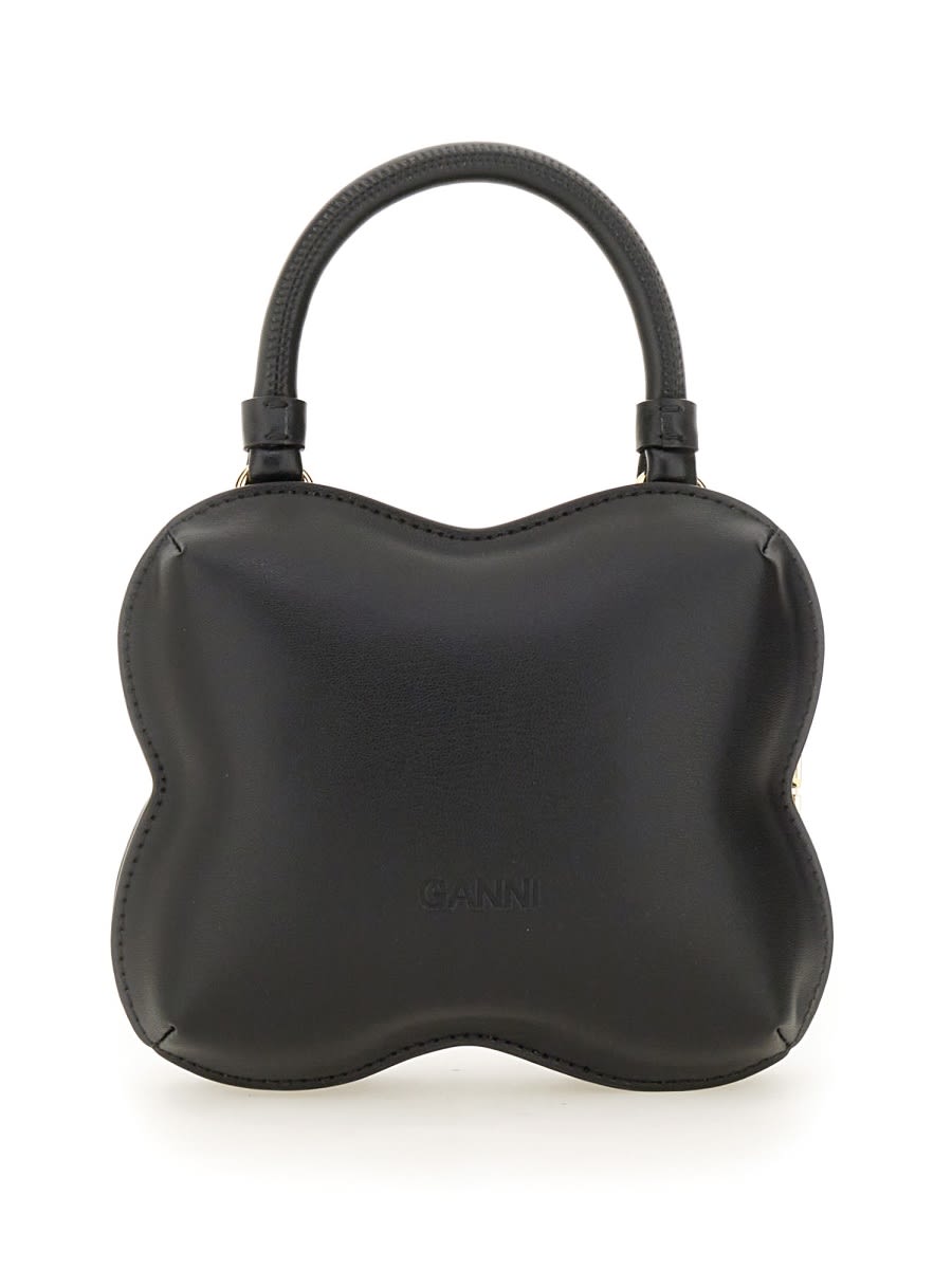 Shop Ganni Butterfly Bag In Black