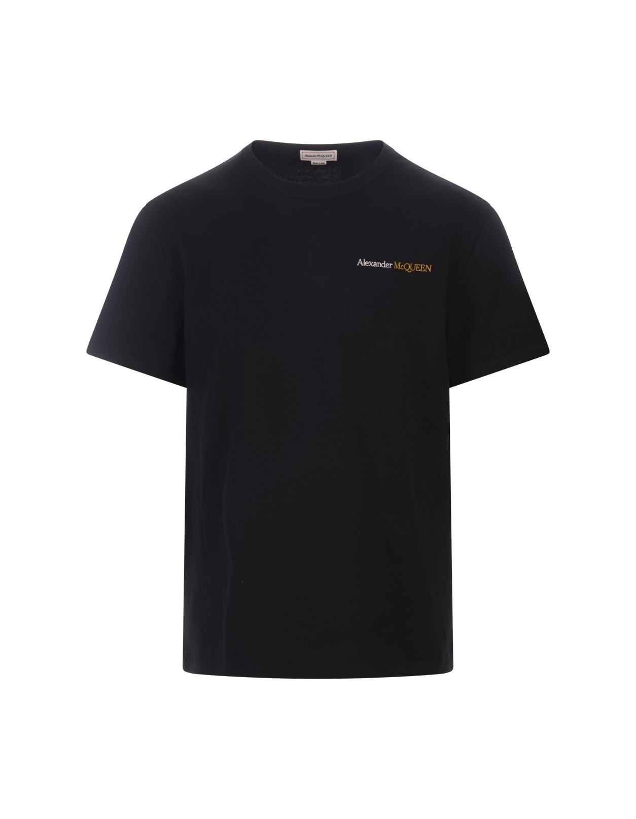 Shop Alexander Mcqueen Black T-shirt With Two-tone Logo