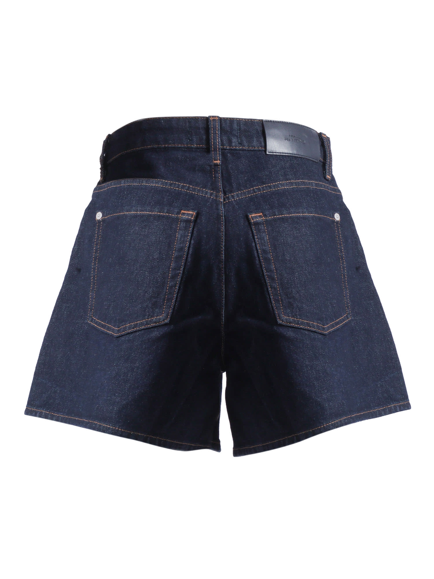 7 For All Mankind Kori Shorts Smoove With Exposed Buttons In Blue