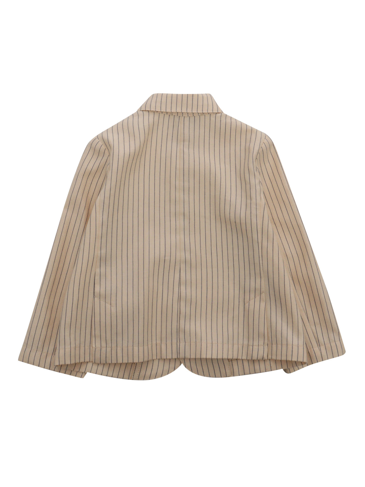 Emporio Armani Beige Striped Jacket In Beige