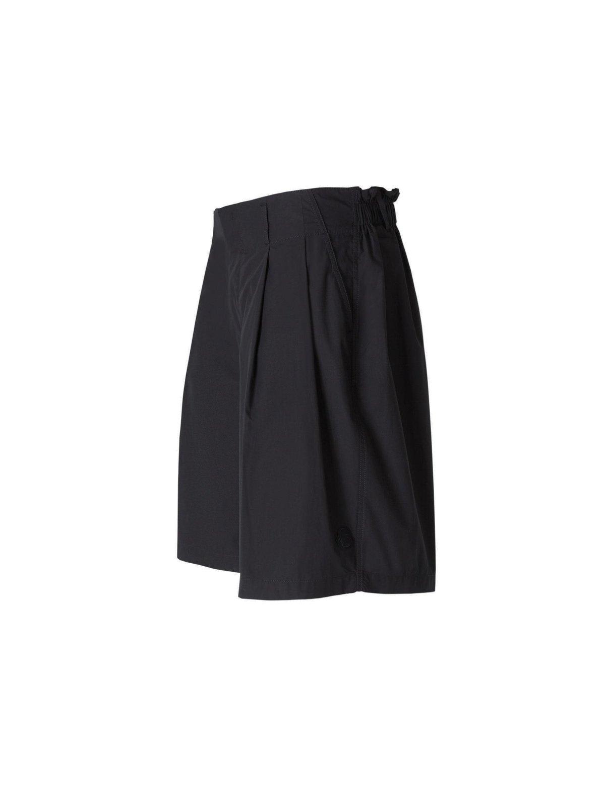 Shop Moncler Genius Moncler Pleated Bermuda Poplin Shorts In Black