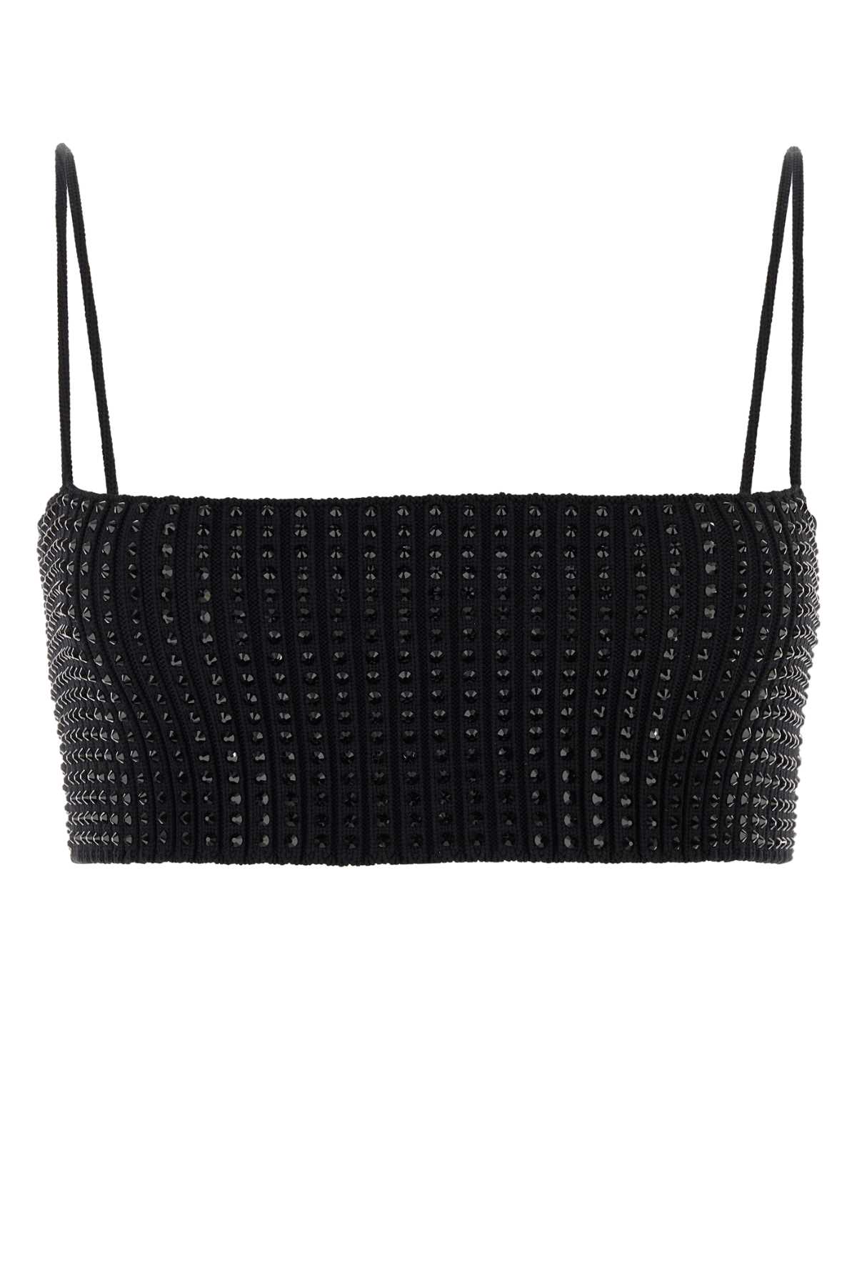 Embellished Stretch Nylon Crop Top
