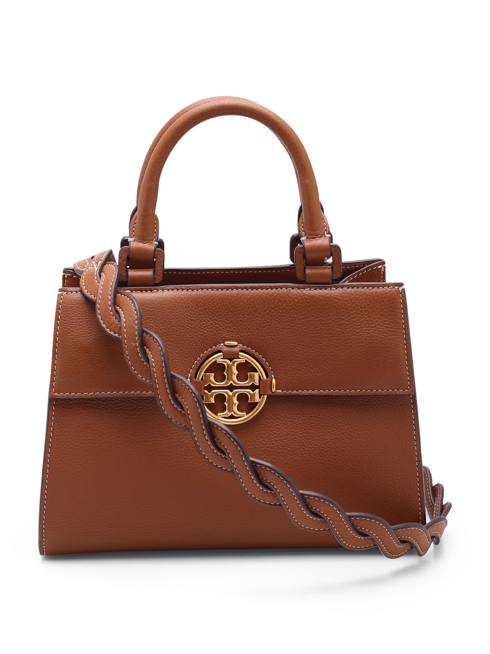 Tory Burch Miller Leather Tote Bag In Brown
