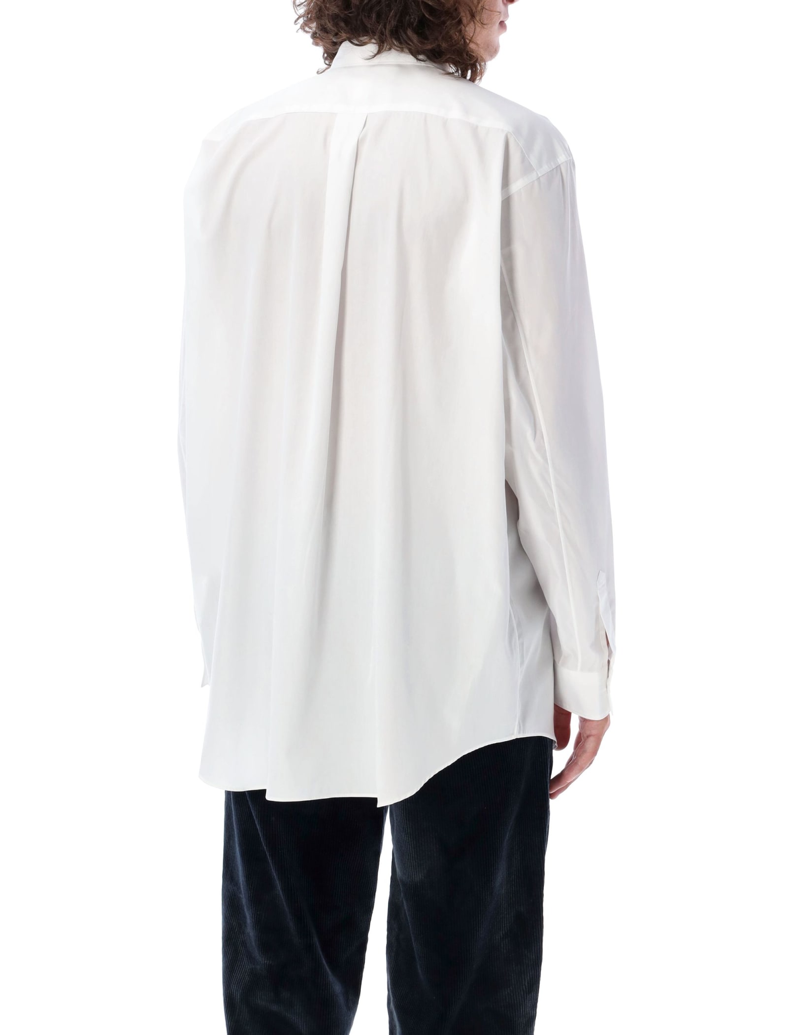Shop Comme Des Garçons Shirt Big Croco Lacoste Shirt In White