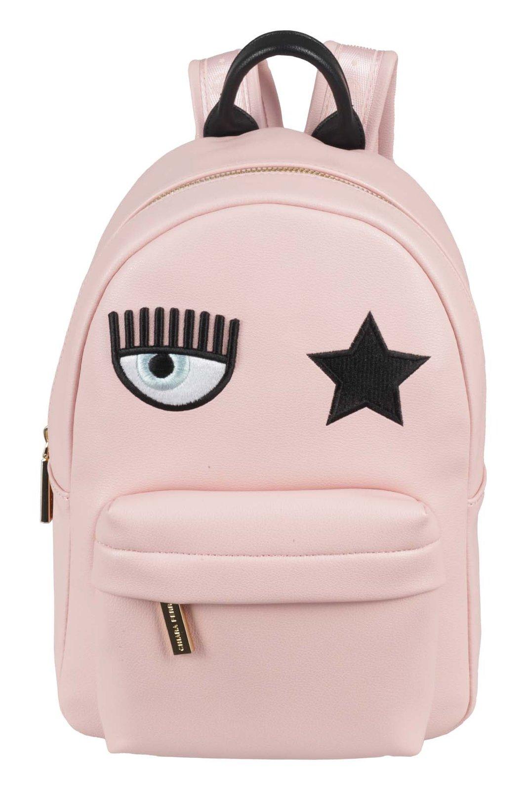 Chiara Ferragni Eye-star Embroidered Zipped Backpack