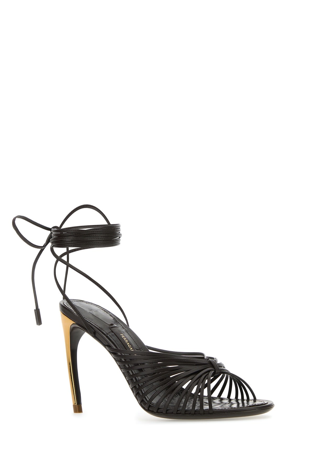 Shop Ferragamo Dark Brown Leather Atena Sandals In Testadimoro