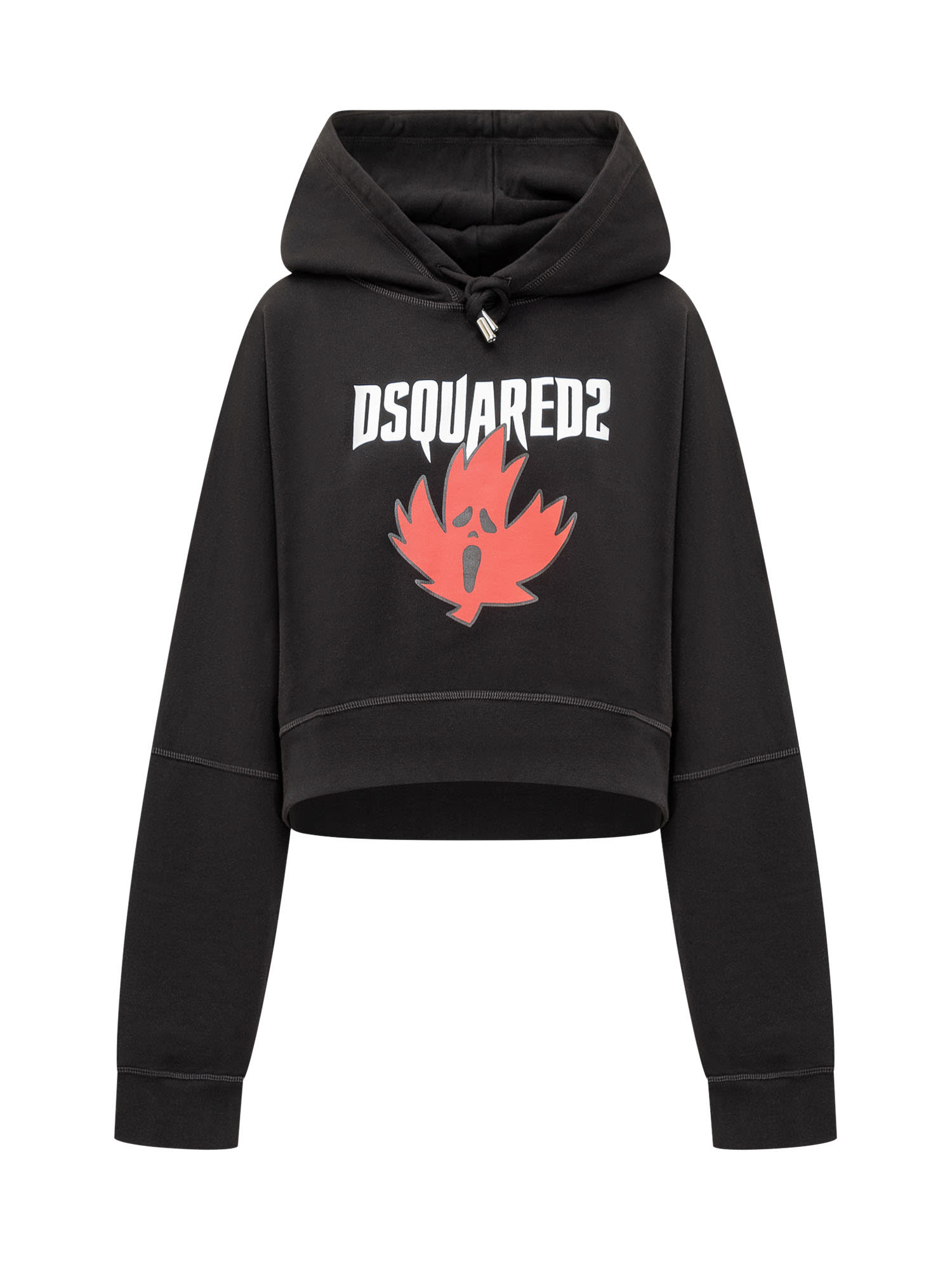 Shop Dsquared2 Horror Maple Leaf Hoodie In Black