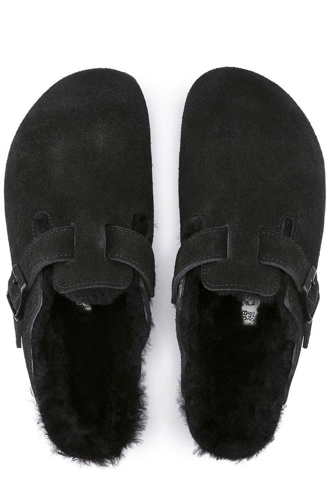 Shop Birkenstock Boston Slip-on Sandals In Black Black