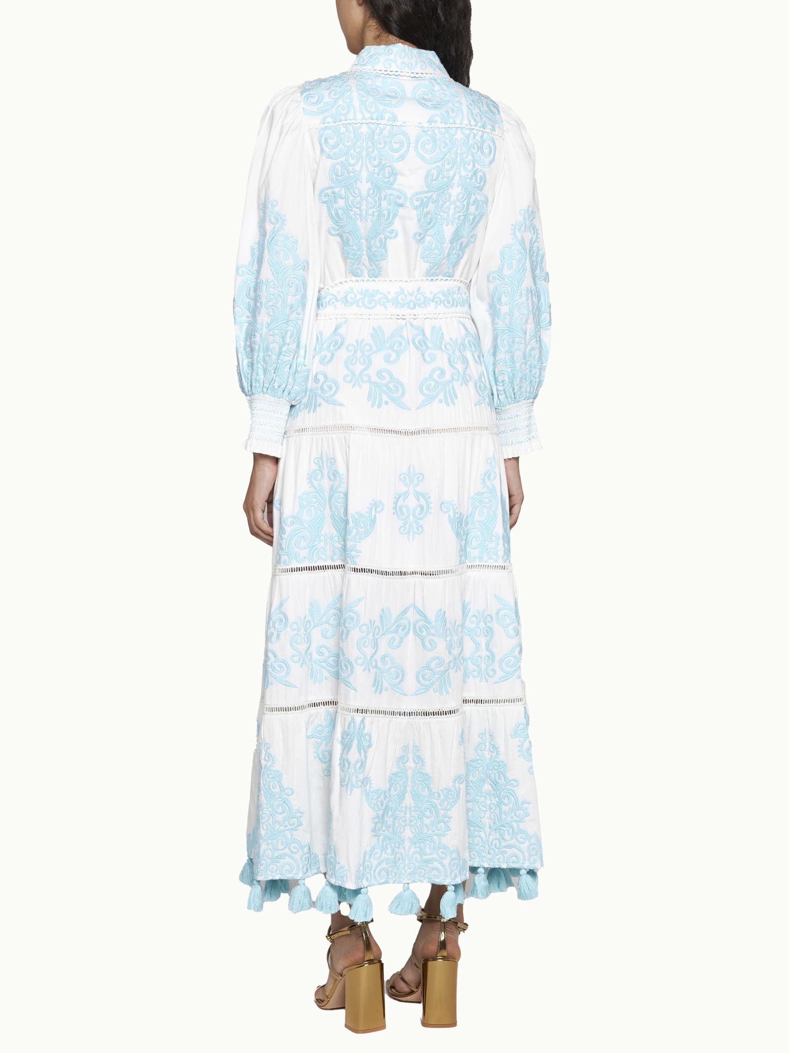 Shop Alice And Olivia Dress In Off White/spring Sky