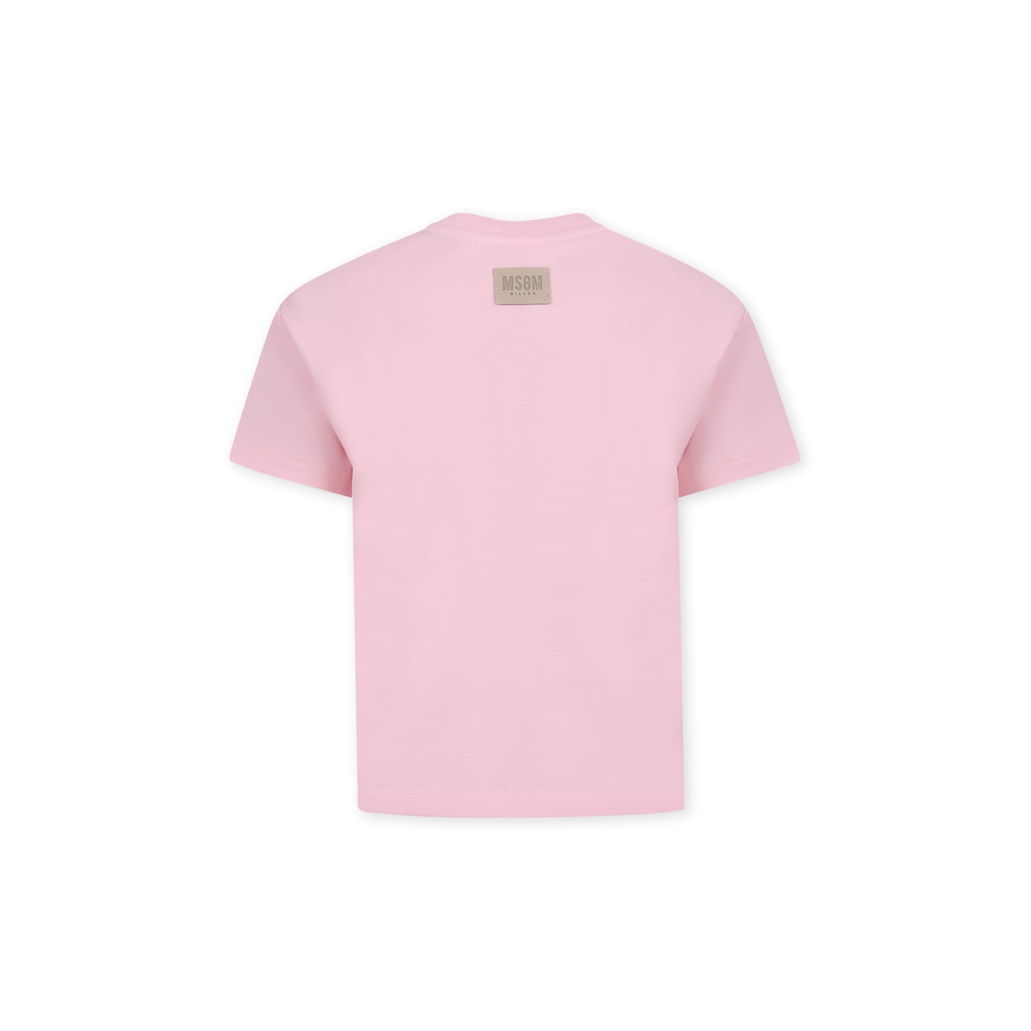Msgm Pink T-shirt For Girl With Logo In Pink