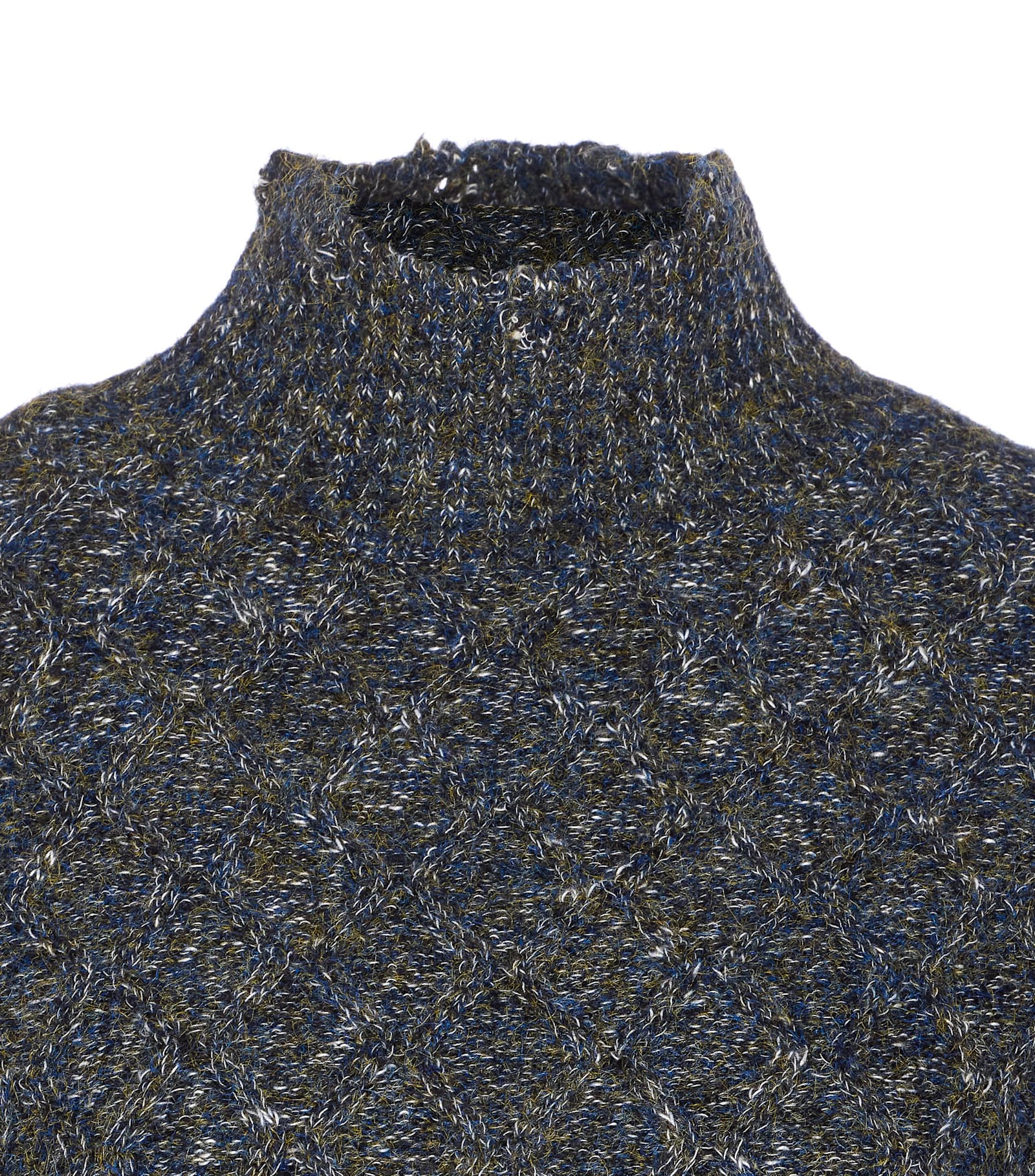 Pinko Textured Knit Sweater With High Neckline In Gray