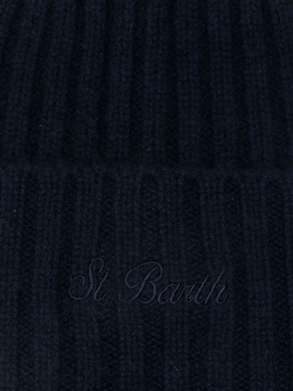 Mc2 Saint Barth Ribbed Knit Wengen Cashmere Beanie In Blue