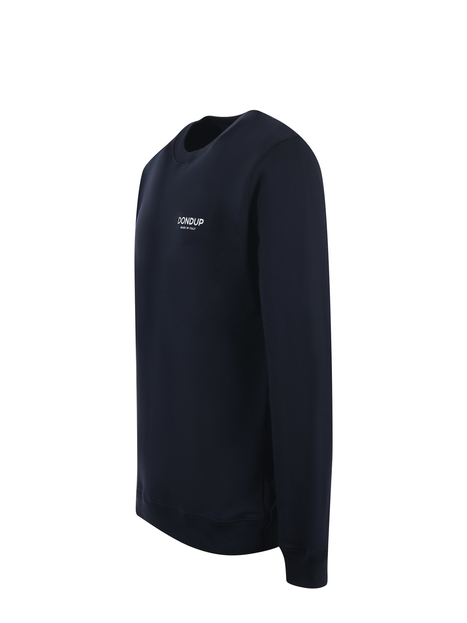 Shop Dondup Cotton Sweatshirt In Blu Scuro