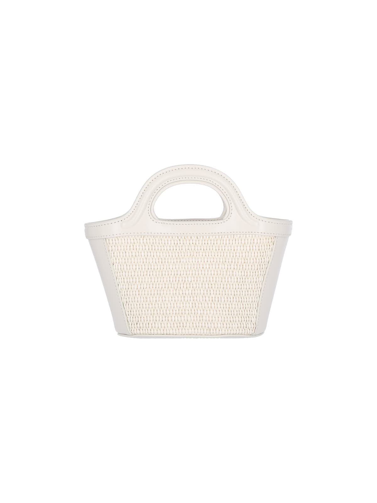 Marni Micro Tropicalia Logo-embroidered Tote Bag In Shell