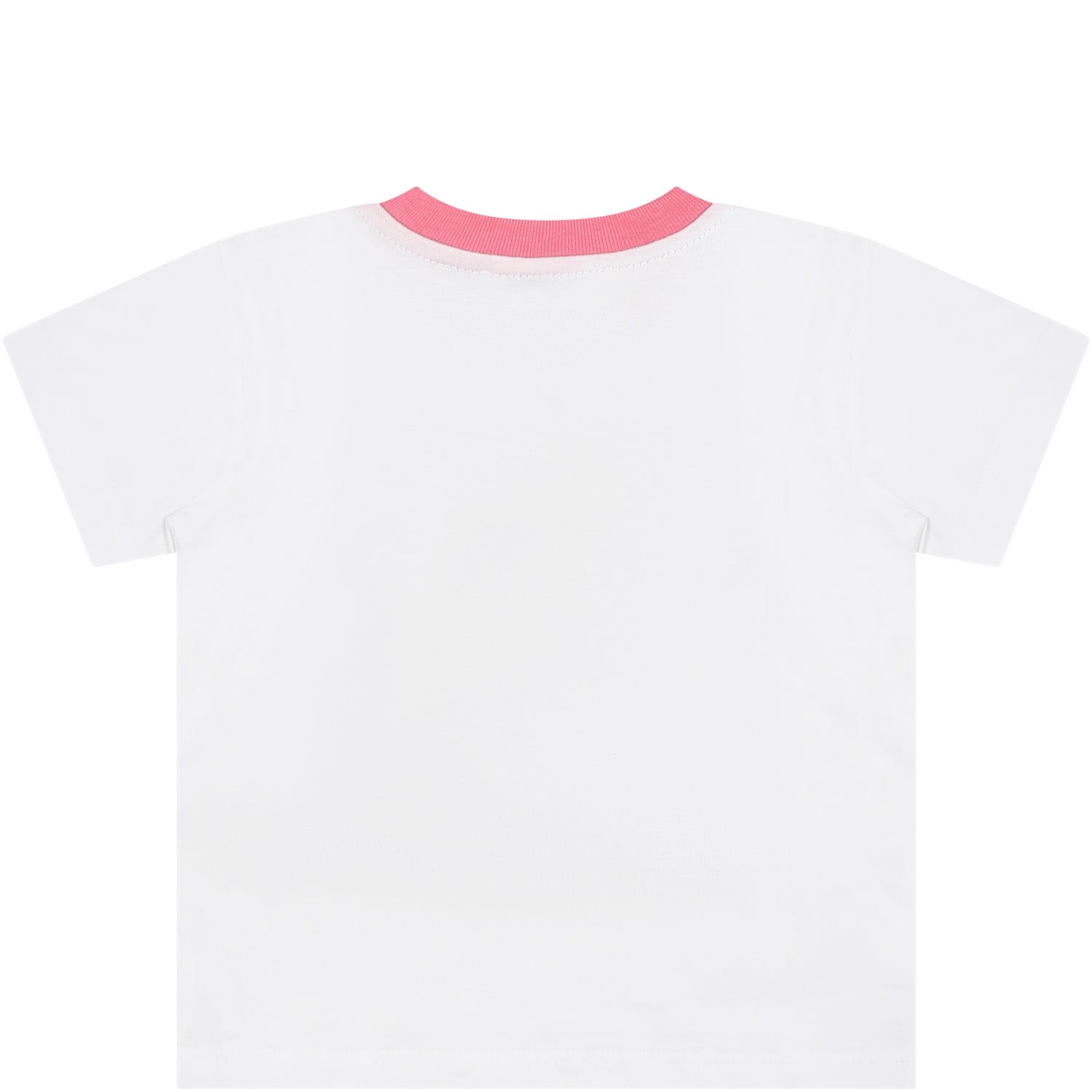 Shop Dolce & Gabbana White T-shirt For Baby Girl With Multicolor Print