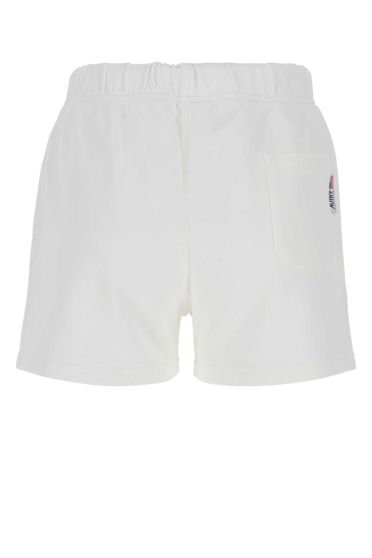 Shop Autry Ivory Cotton Shorts In White