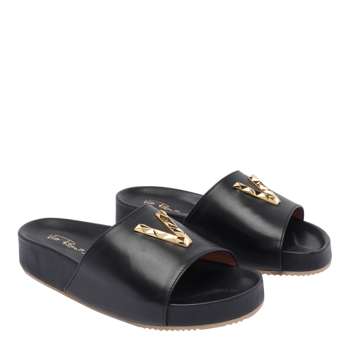 Via Roma 15 Sandals In Black