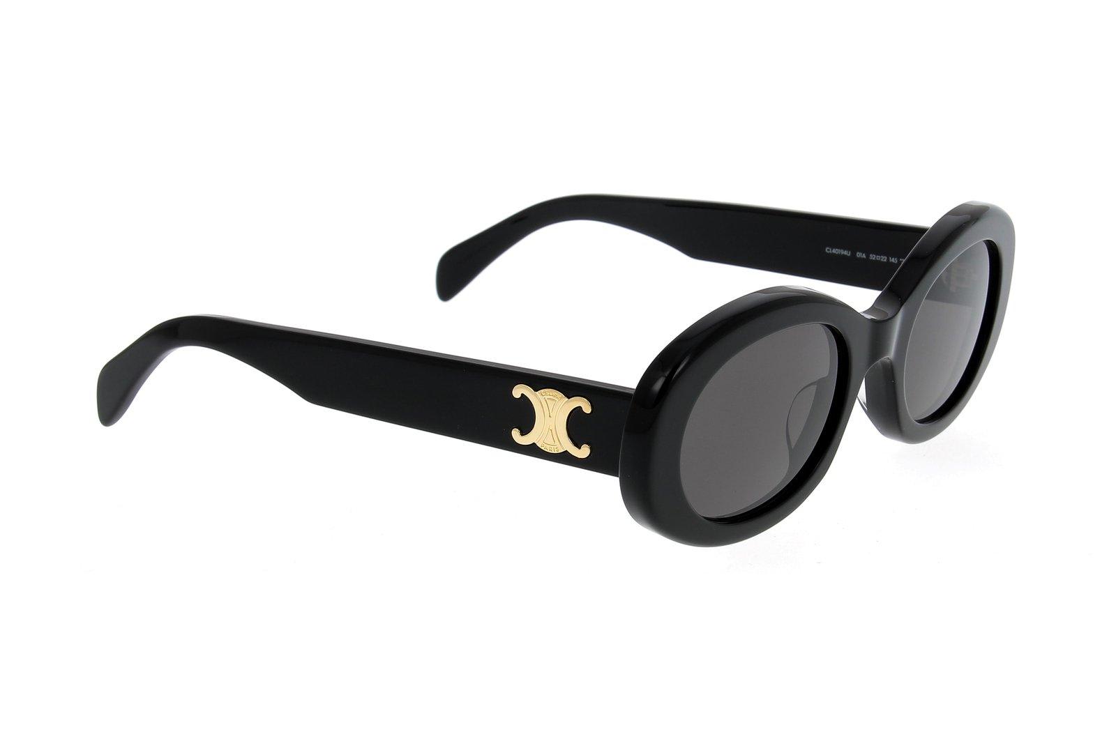 Celine Oval Frame Sunglasses In 01a - Black