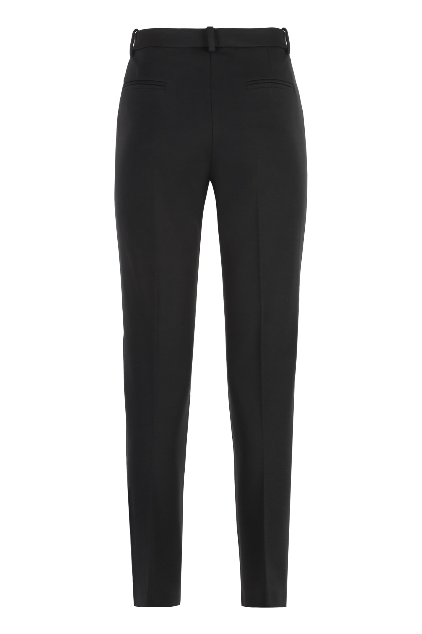 Pinko Bello Cigarette Pants In Milano Stitch In Black