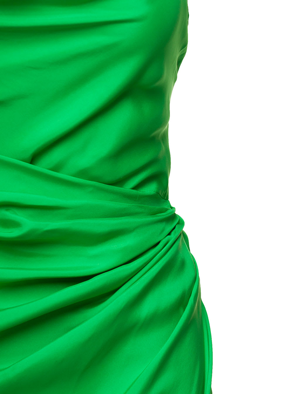 Shop Gauge81 Shiroi Mini Green Dress With Draped Neckline In Silk Woman