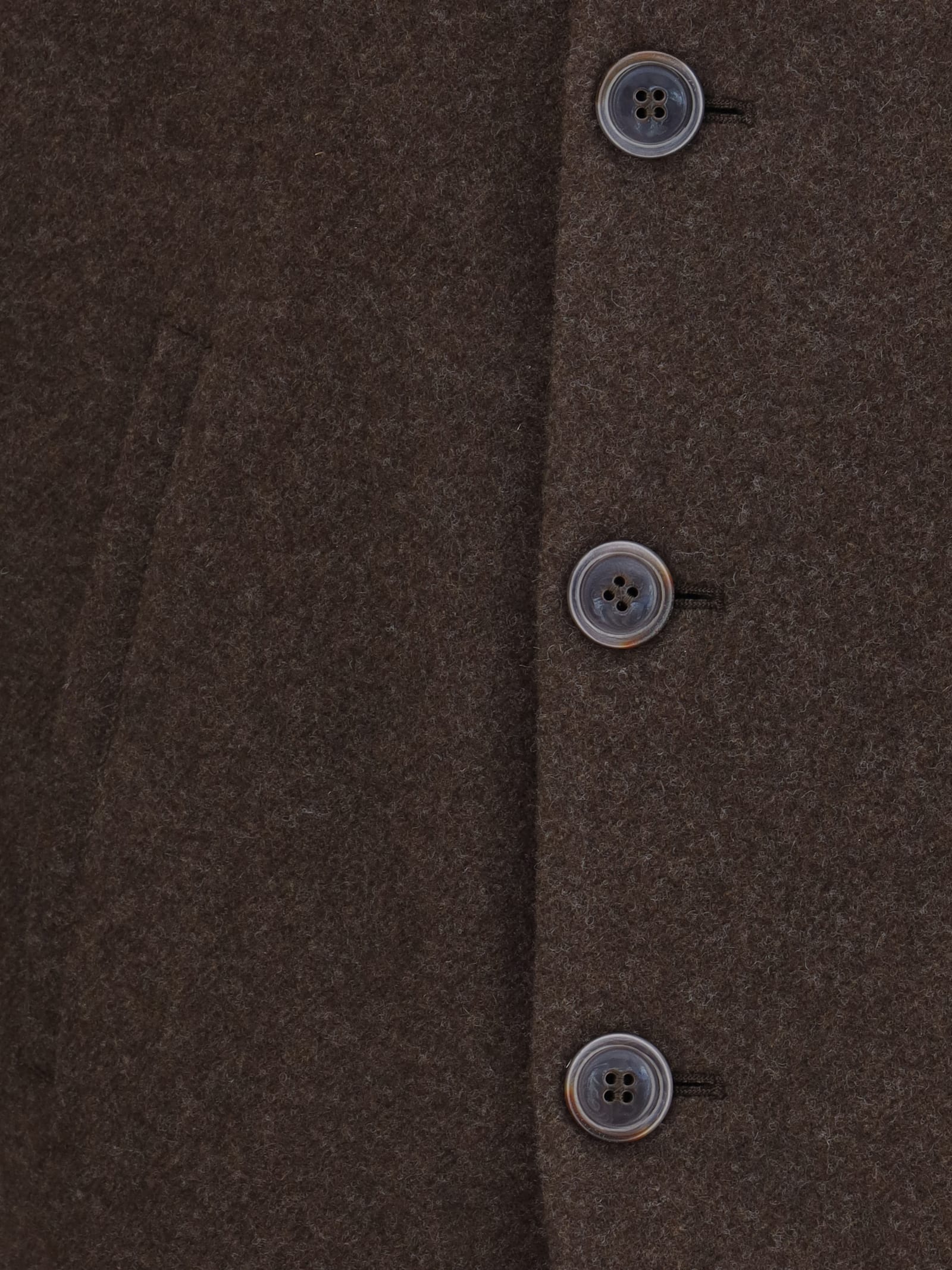 Giorgio Armani Pea Coat In Wool And Cashmere Cloth In Brown