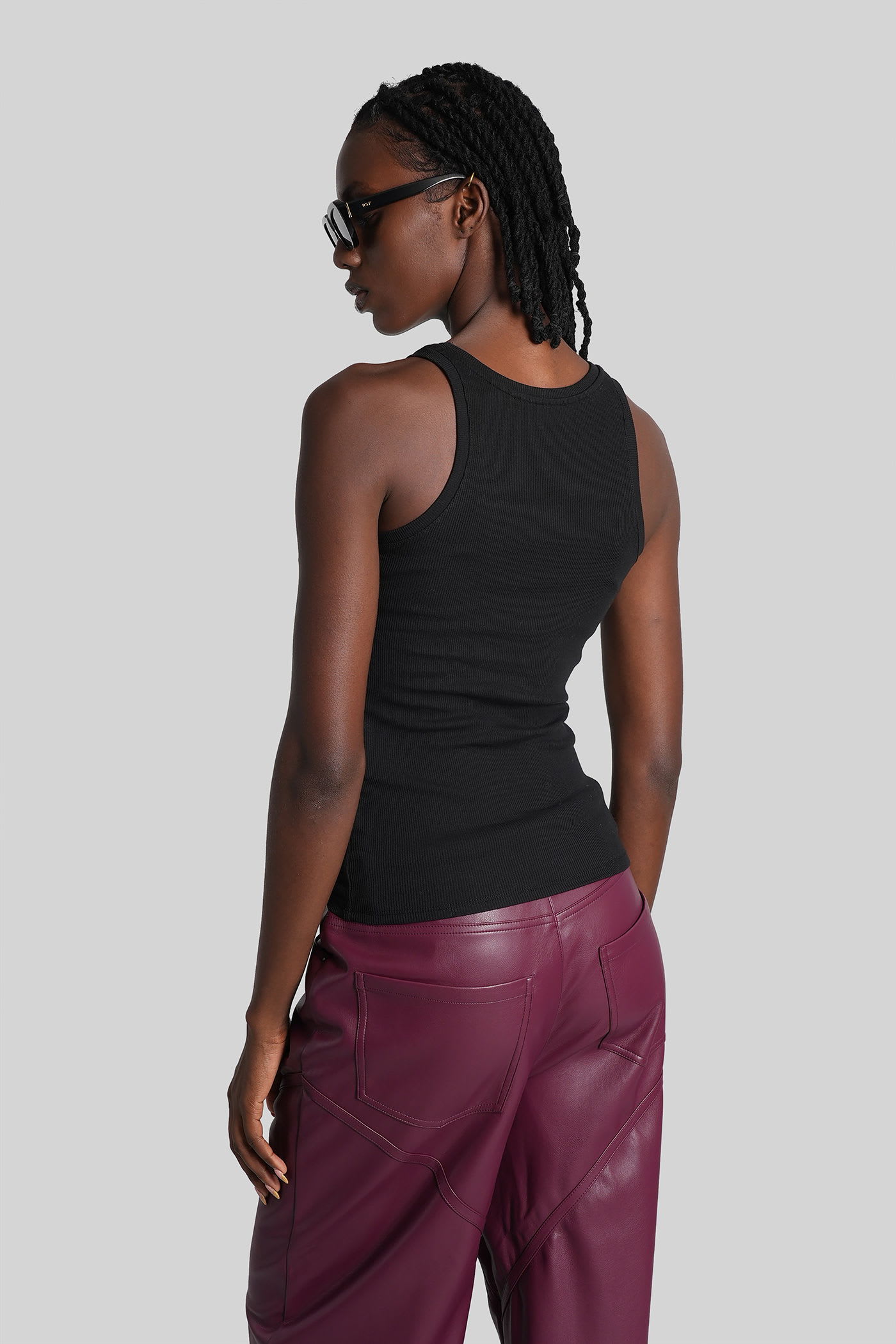 Rotate Birger Christensen Rotate Birgerchristensen Tank Top With Logo In Black