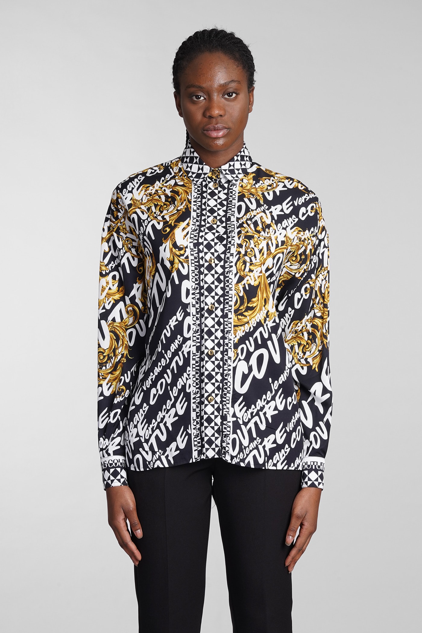 Versace Jeans Couture Shirt In Black Viscose